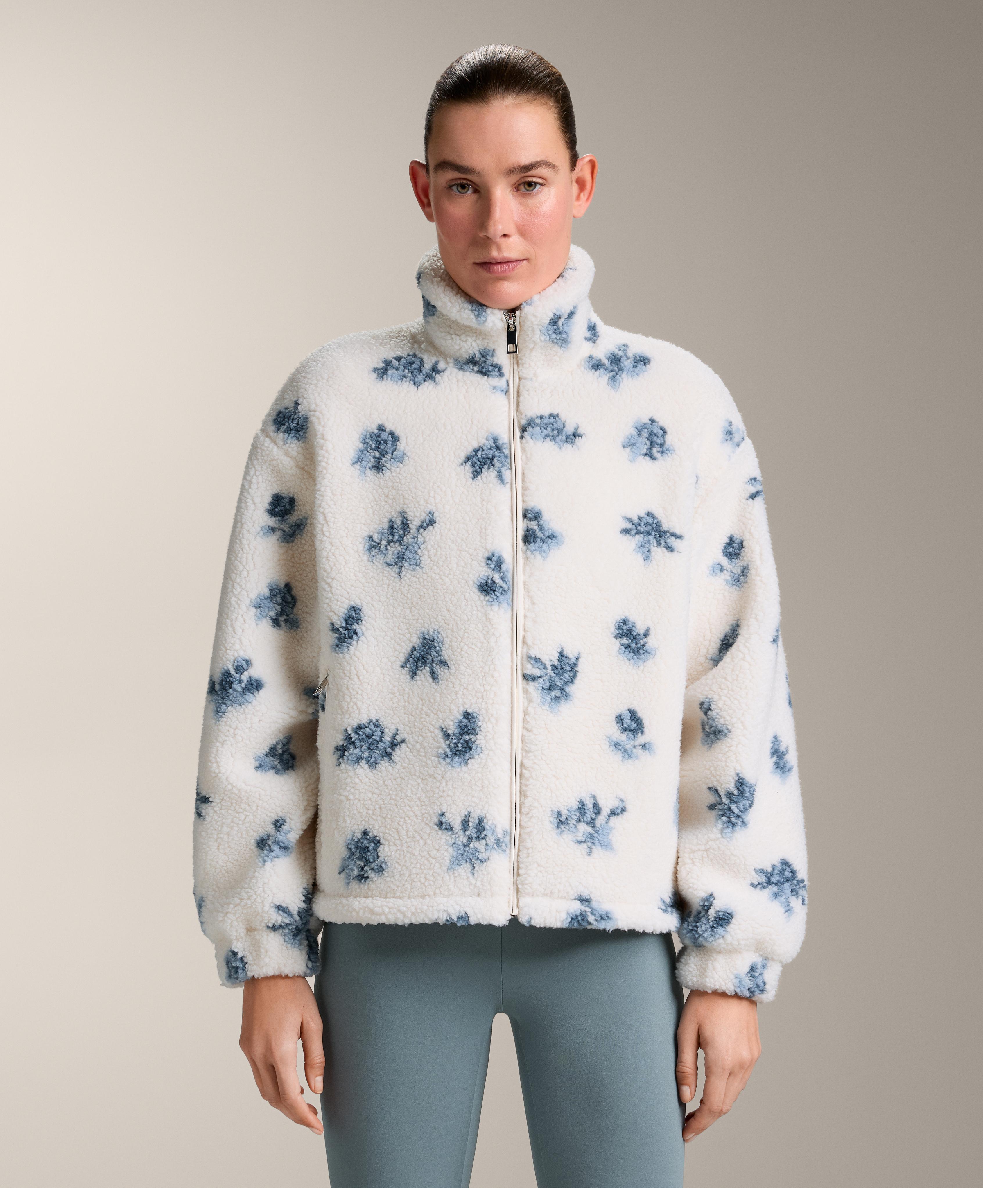 Floral faux-shearling jacket