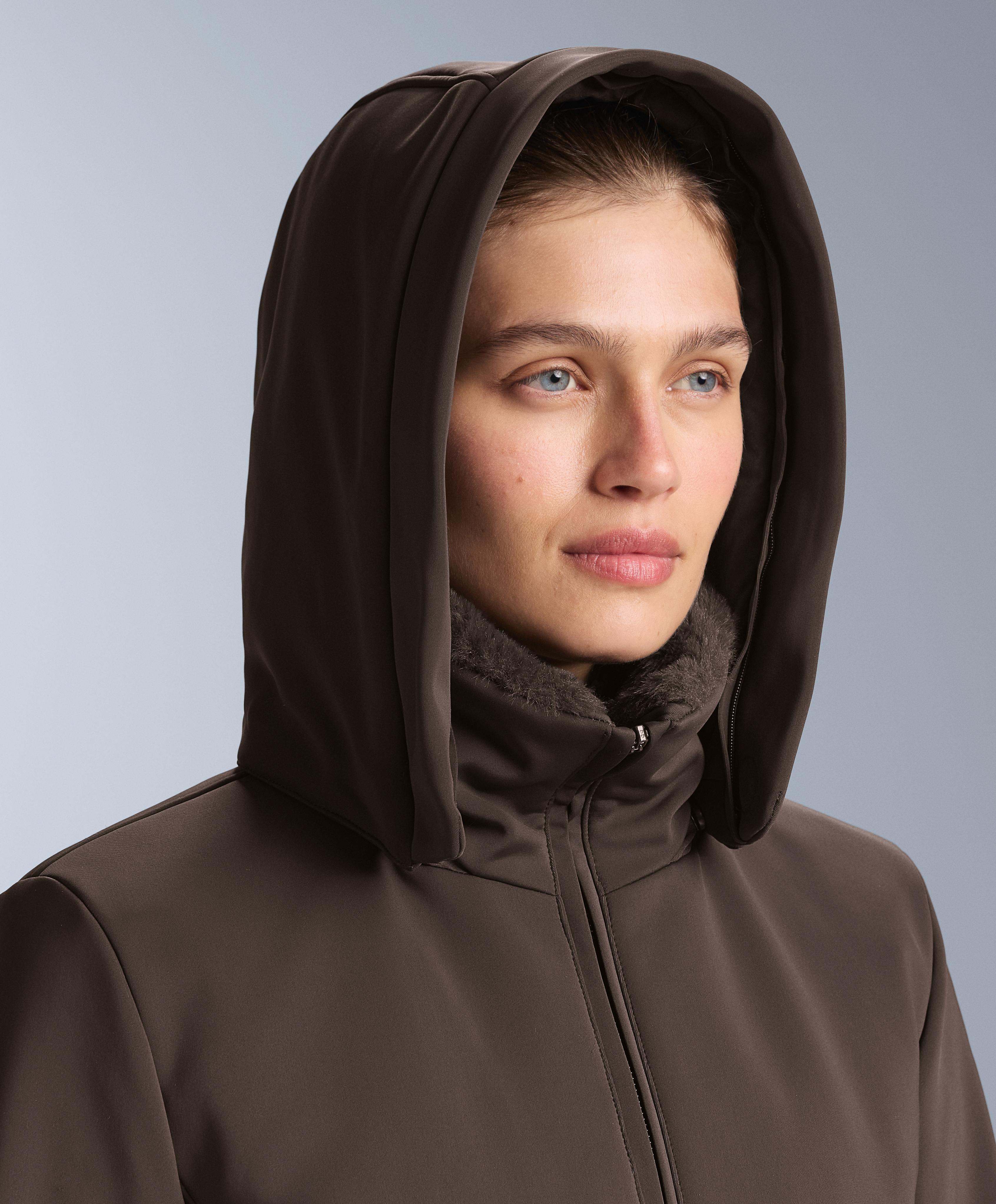 Primaloft® SKI water-resistant super-slim fit jacket — DARK BROWN