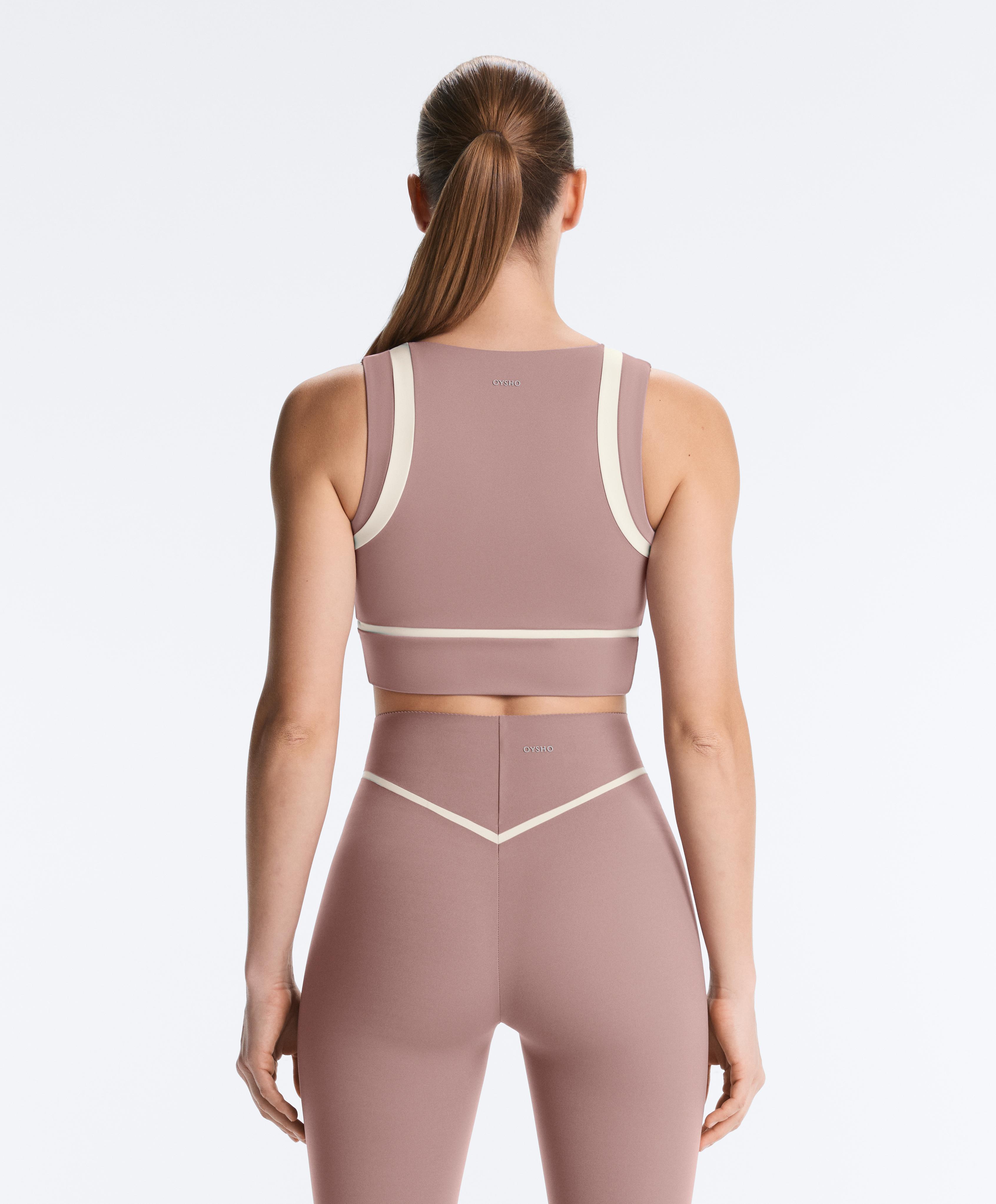 Compressive contrast tank top — DARK LILAC