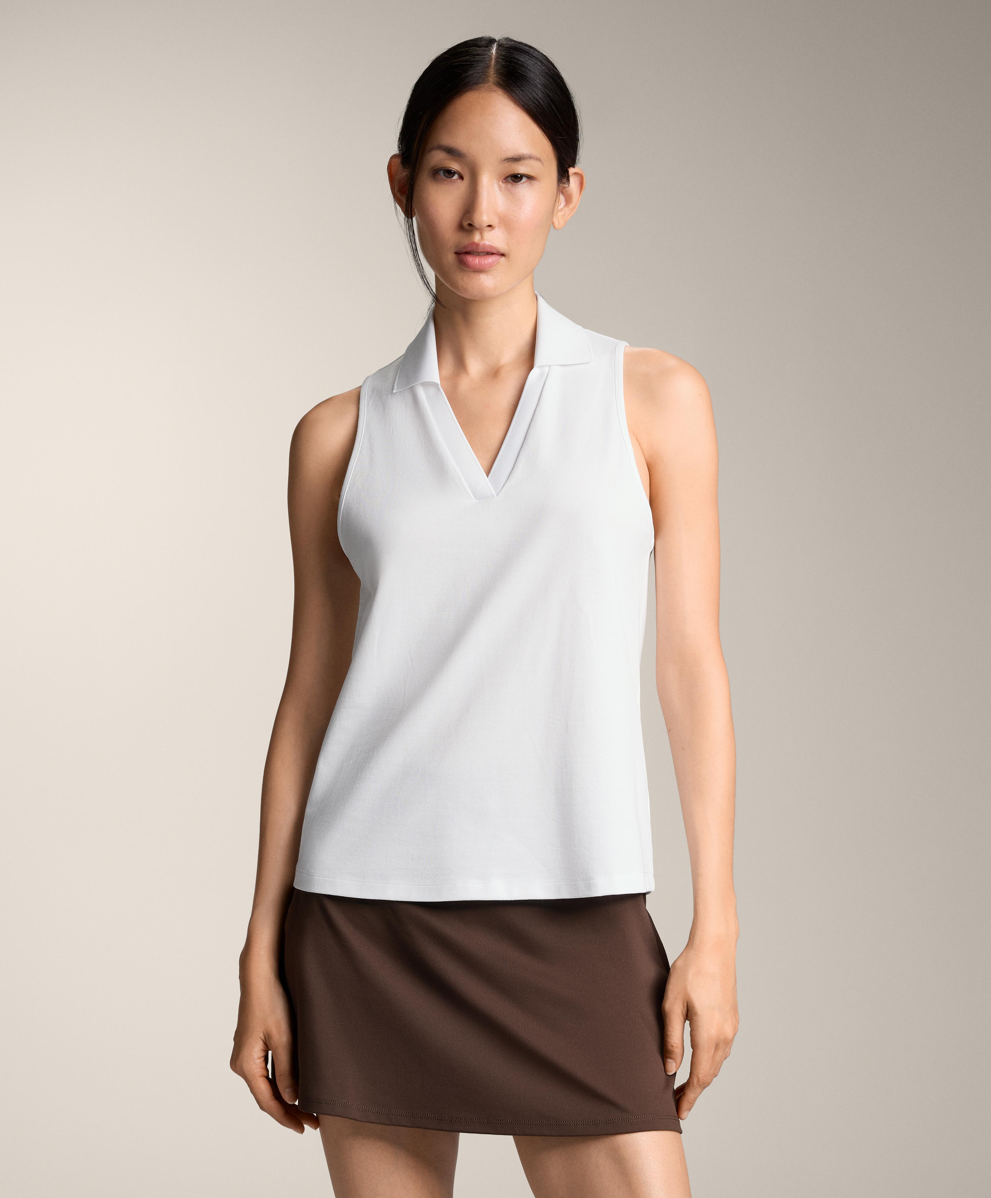 Sleeveless piqué polo shirt