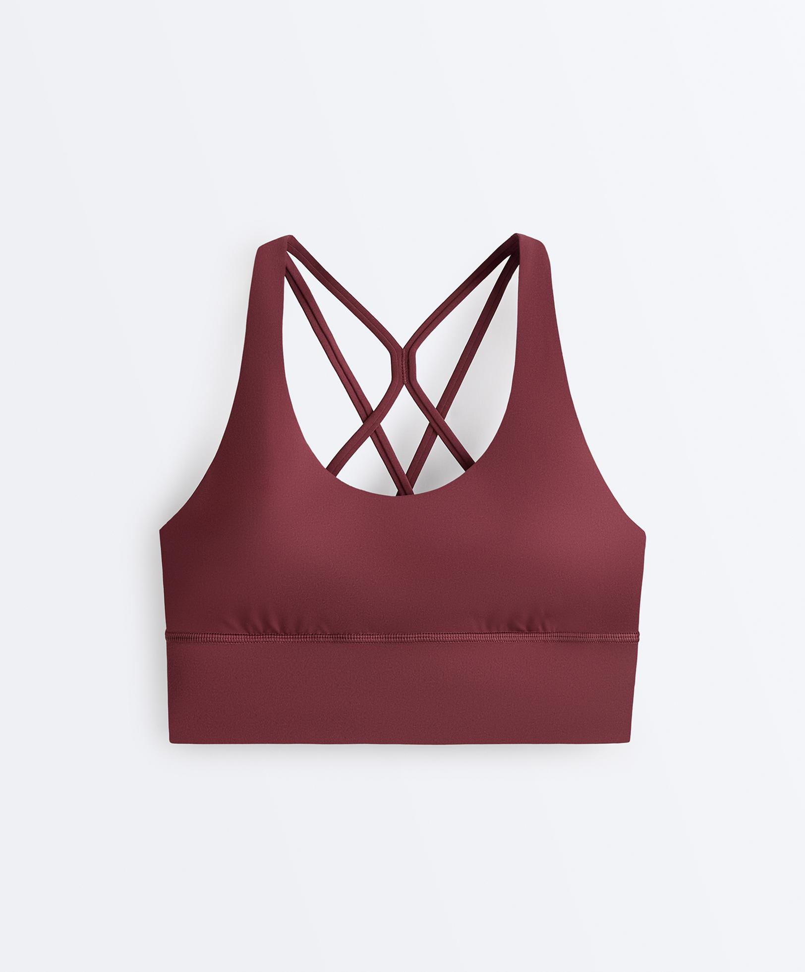 Medium-support Comfortlux sports bra with cups — CHERRY