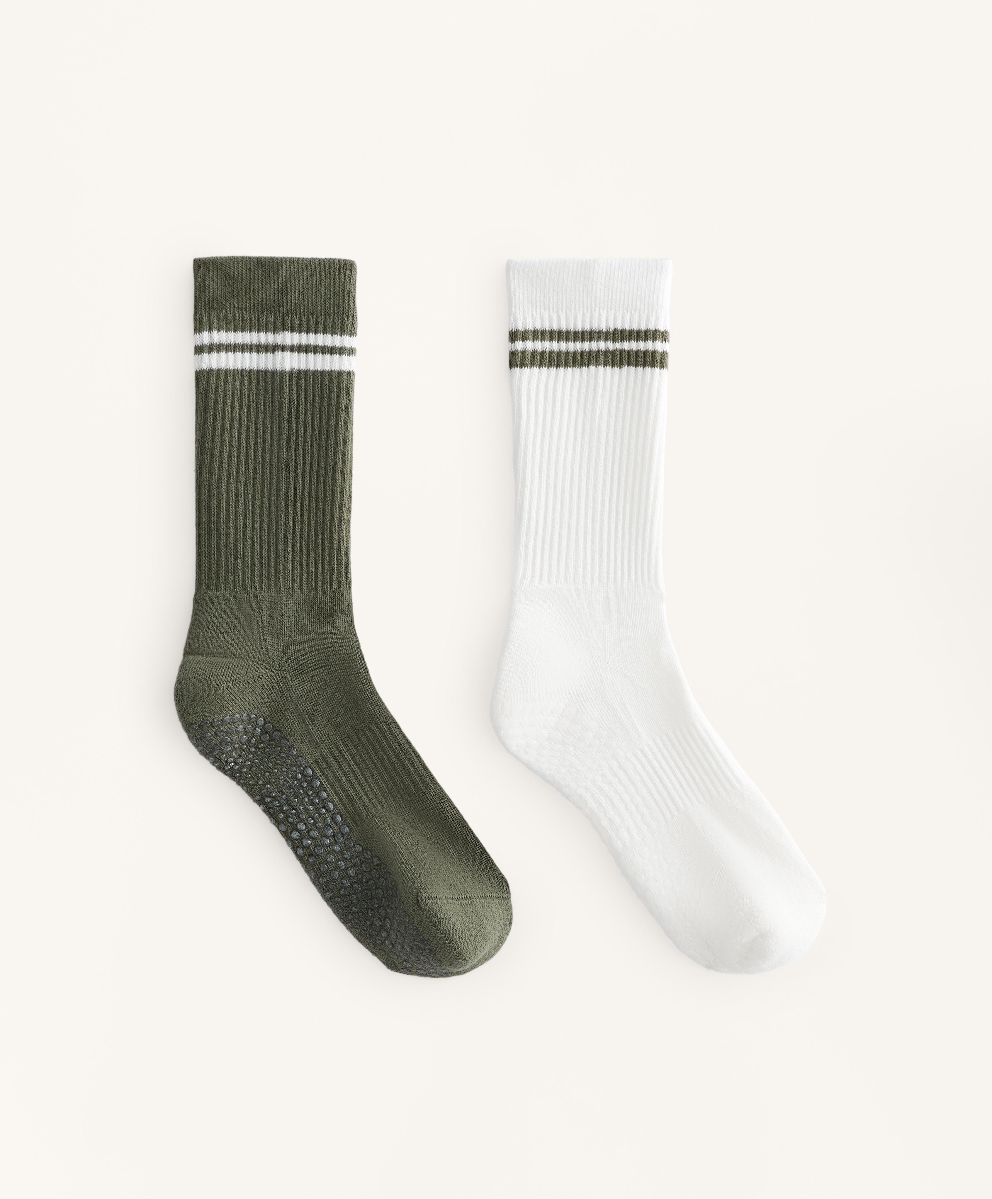 2 pairs of classic cotton blend yoga and Pilates socks
