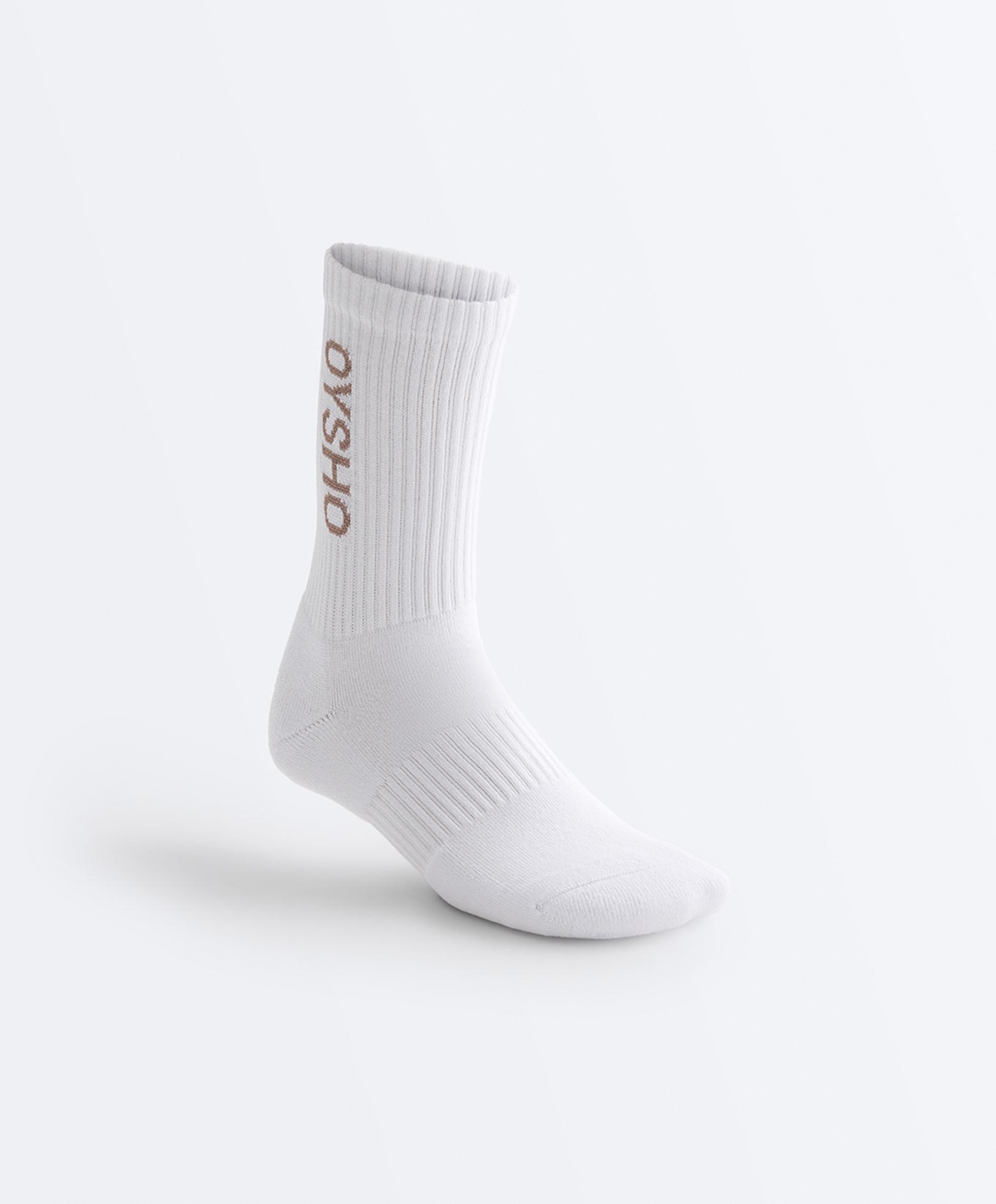 3 pairs of cotton blend classic socks — WHITE