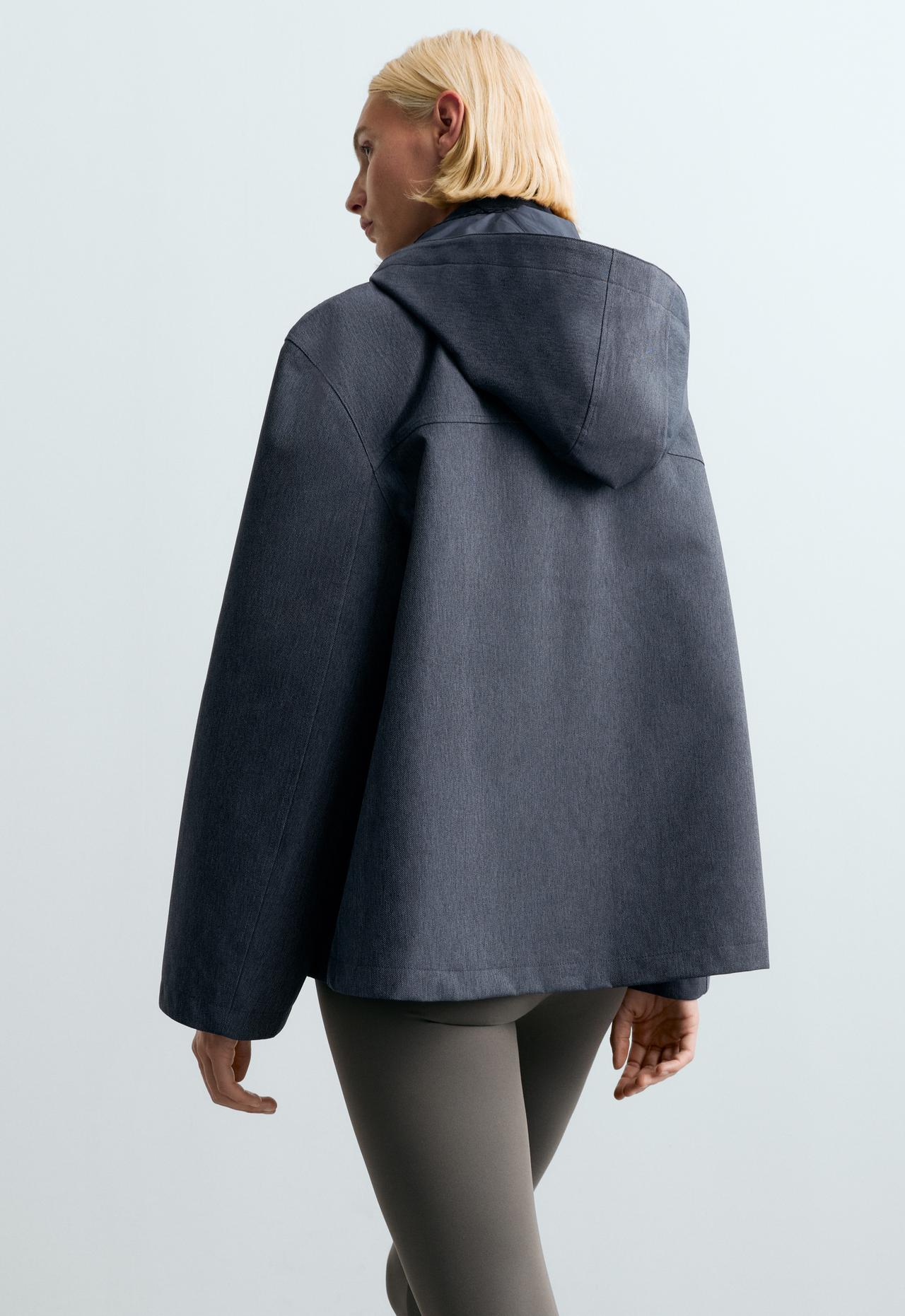 Straight 10k waterproof denim-effect jacket — DARK DENIM