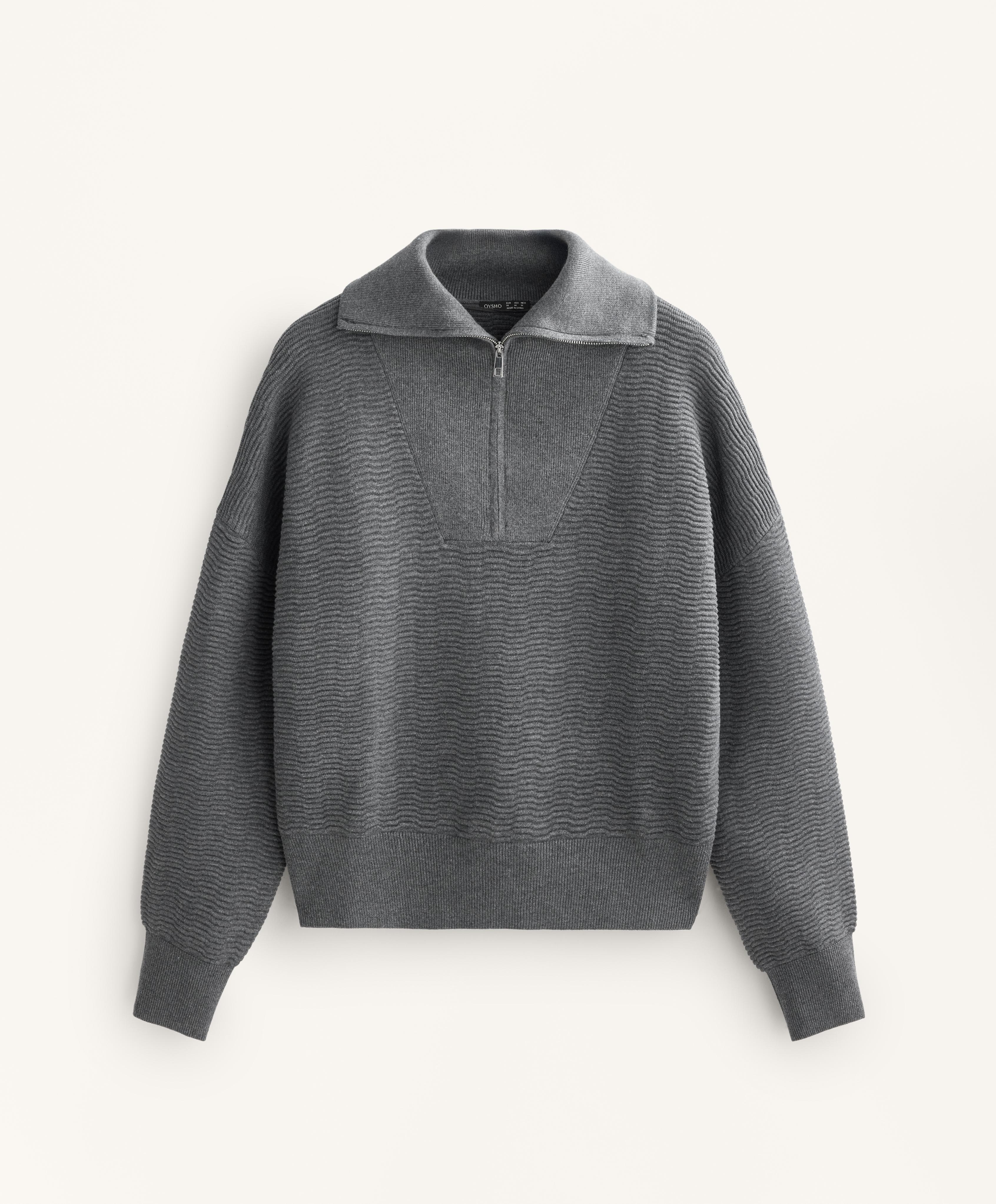Textured Half-Zip Knit Jumper