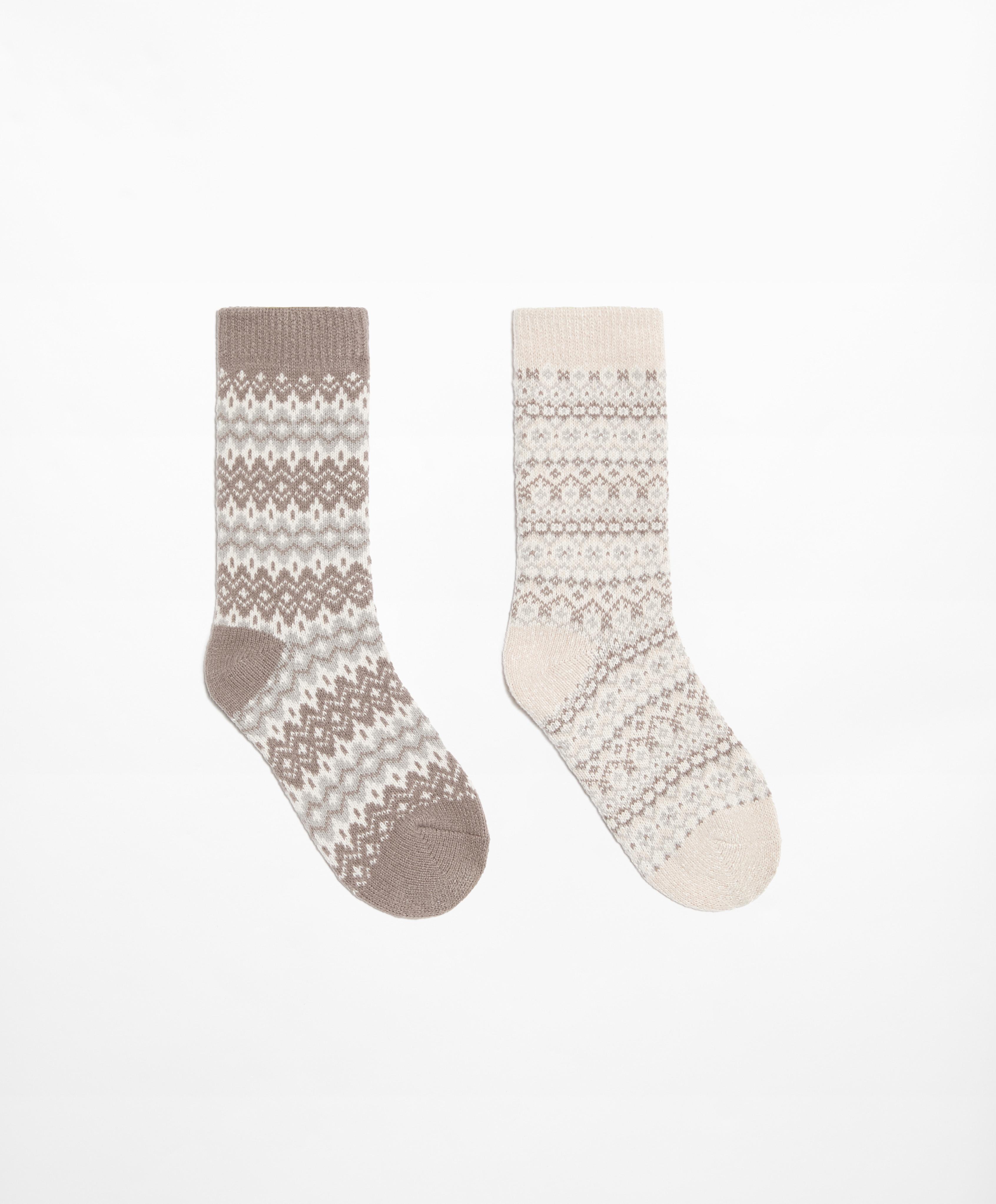 2 pairs of classic jacquard socks