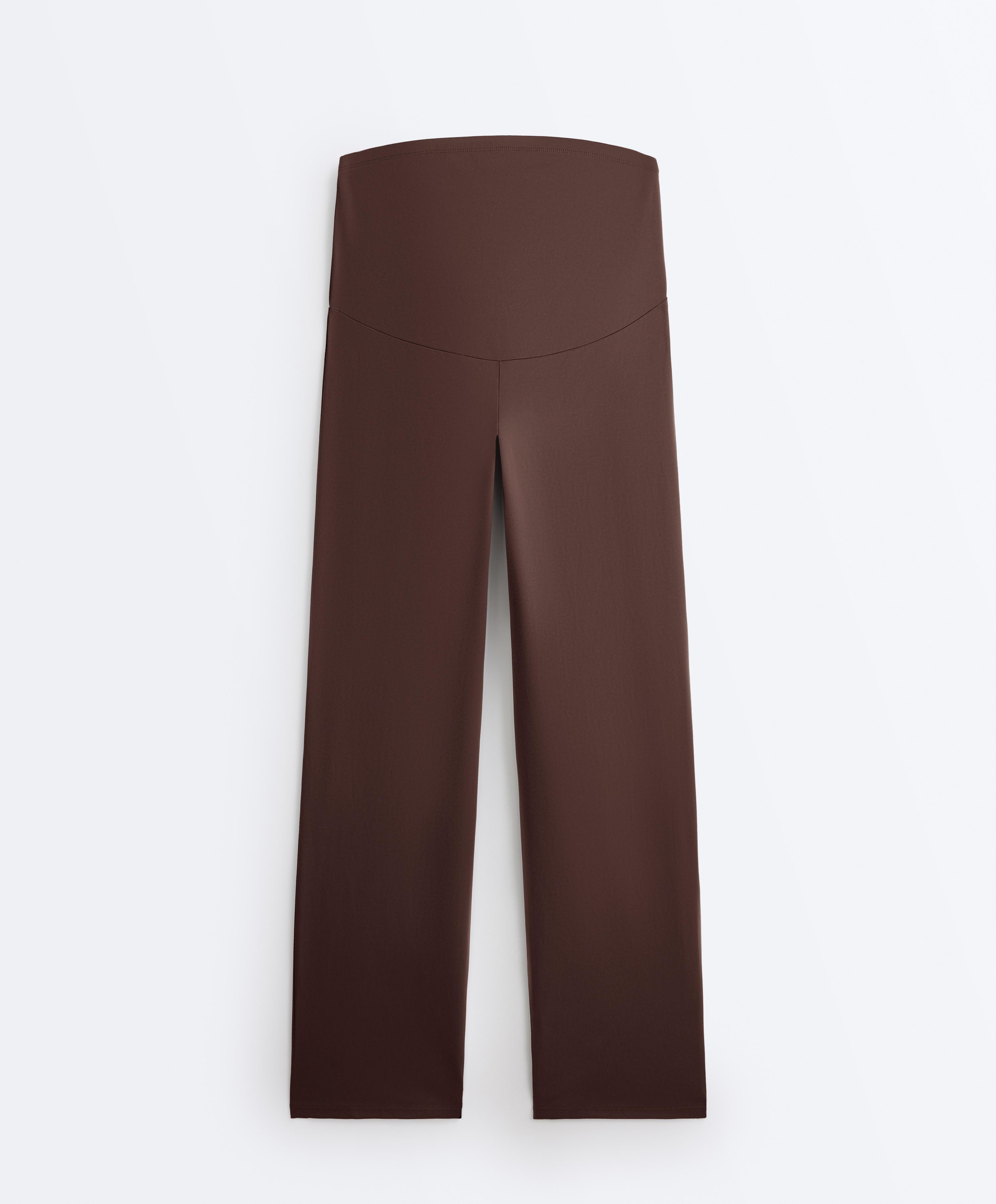 Comfortlux maternity straight-leg trousers — BROWN