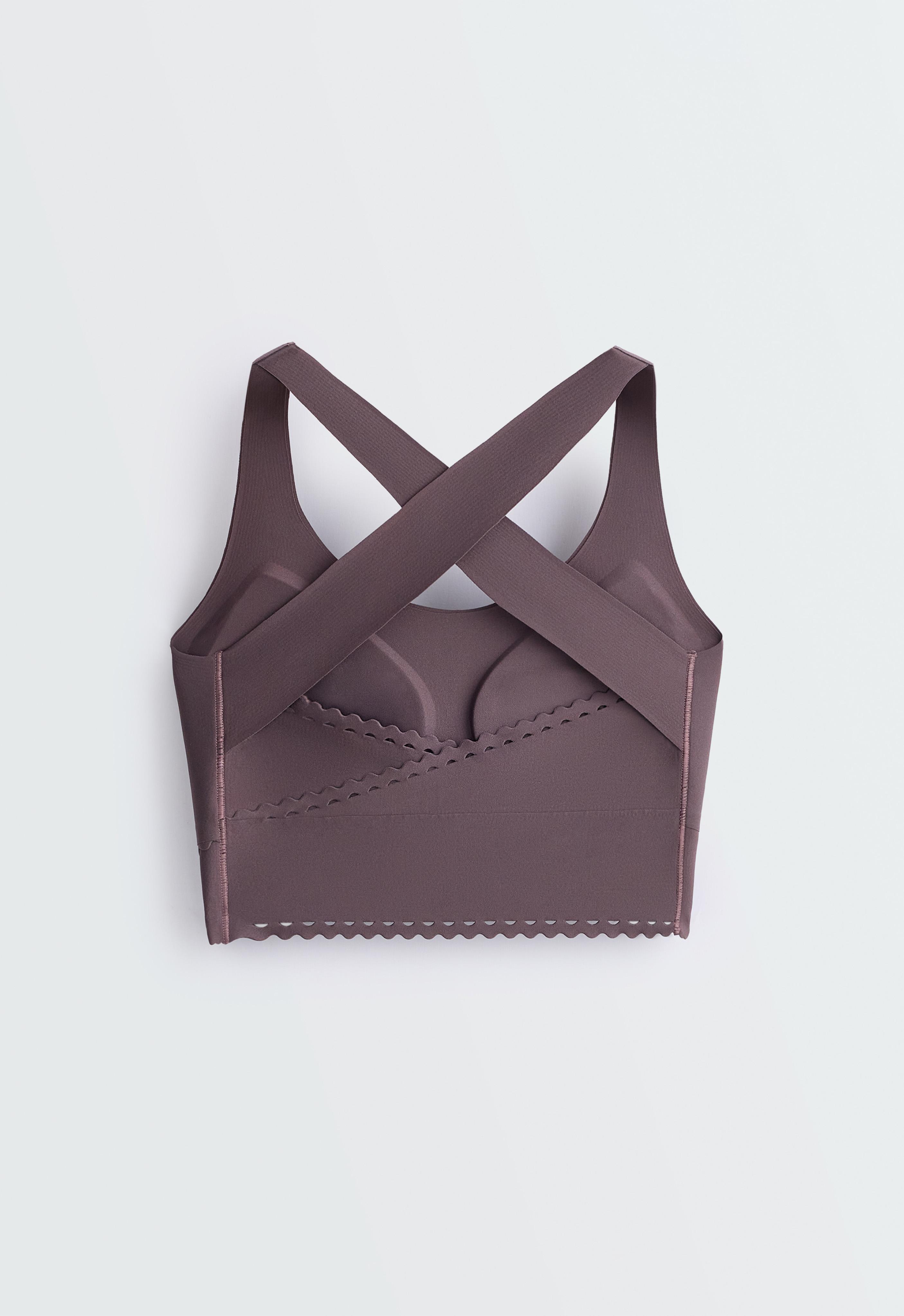 Perfect-adapt medium-support sports bra — Purplish brown