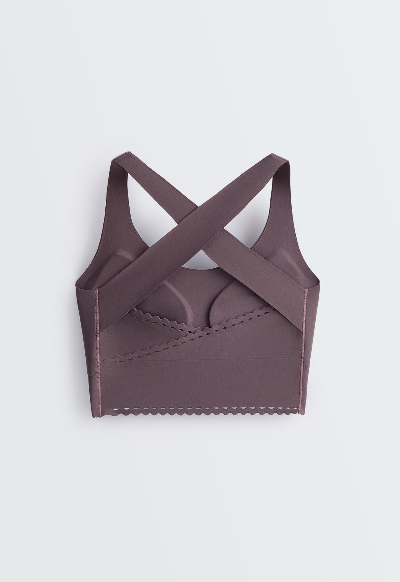 Perfect-adapt medium-support sports bra — Purplish brown