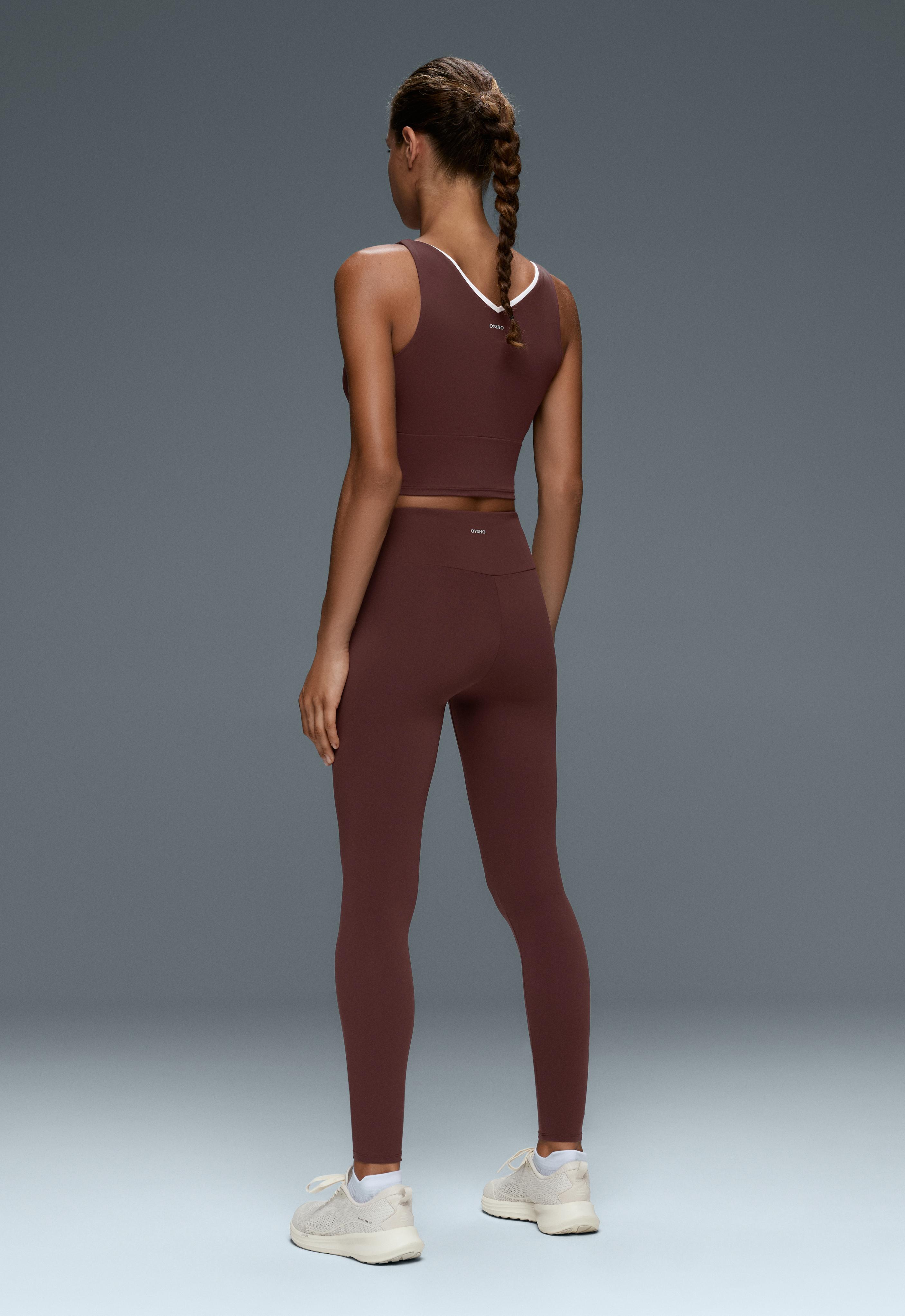 Comfortlux V-neck strappy tank top — CHOCOLATE