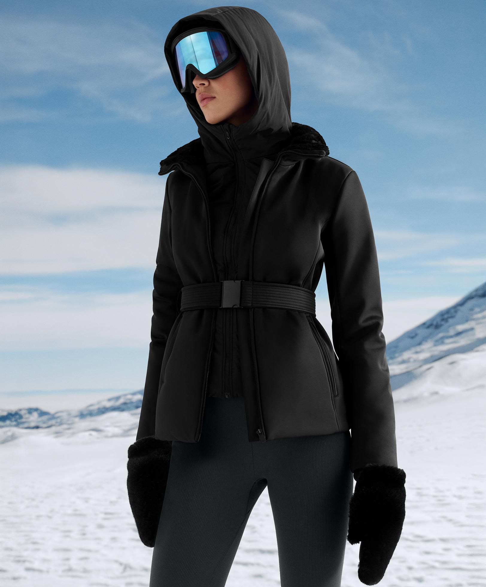 Primaloft® SKI water-resistant super-slim fit jacket — BLACK