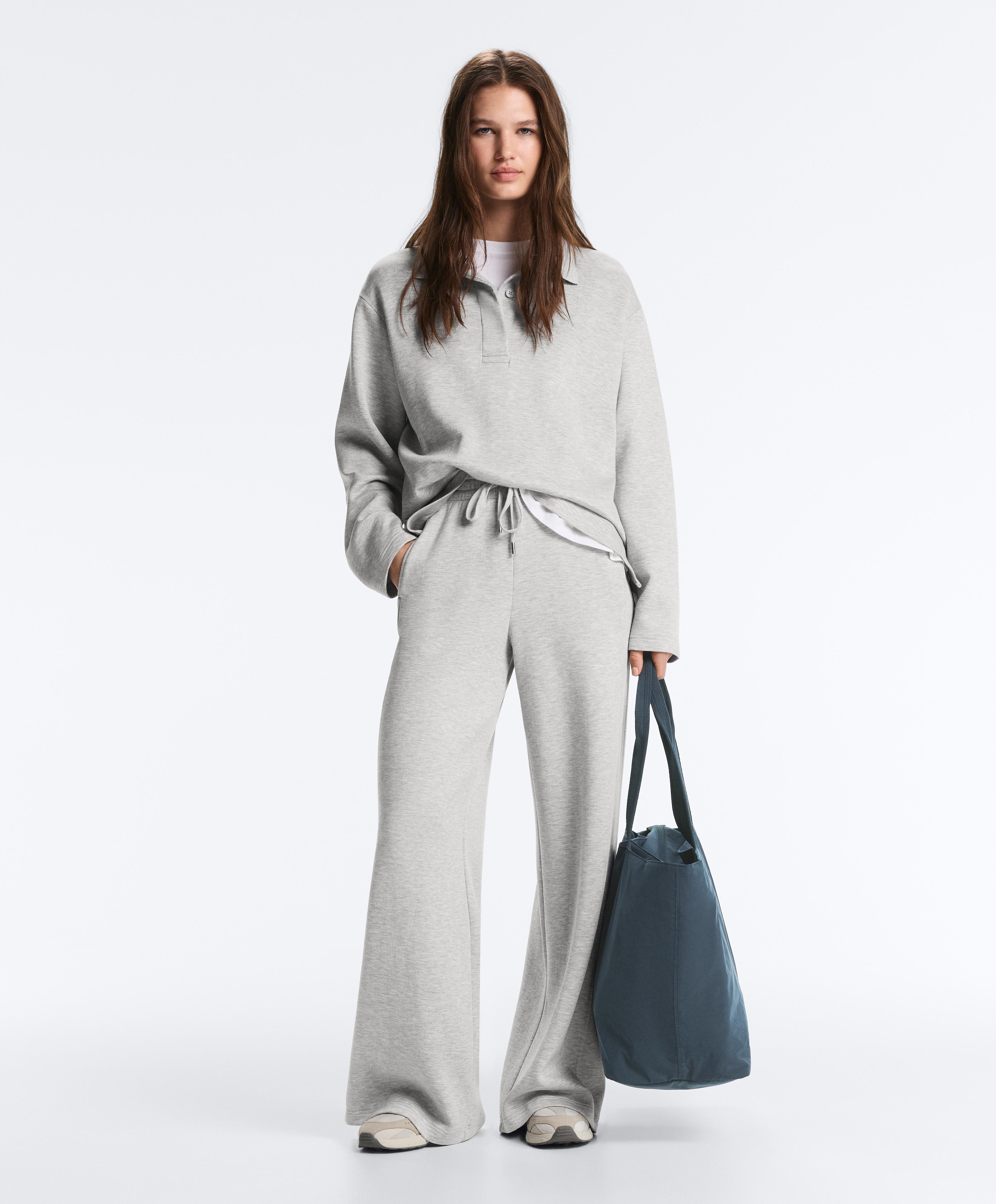 Mélange piqué polo shirt — GREY MELANGE