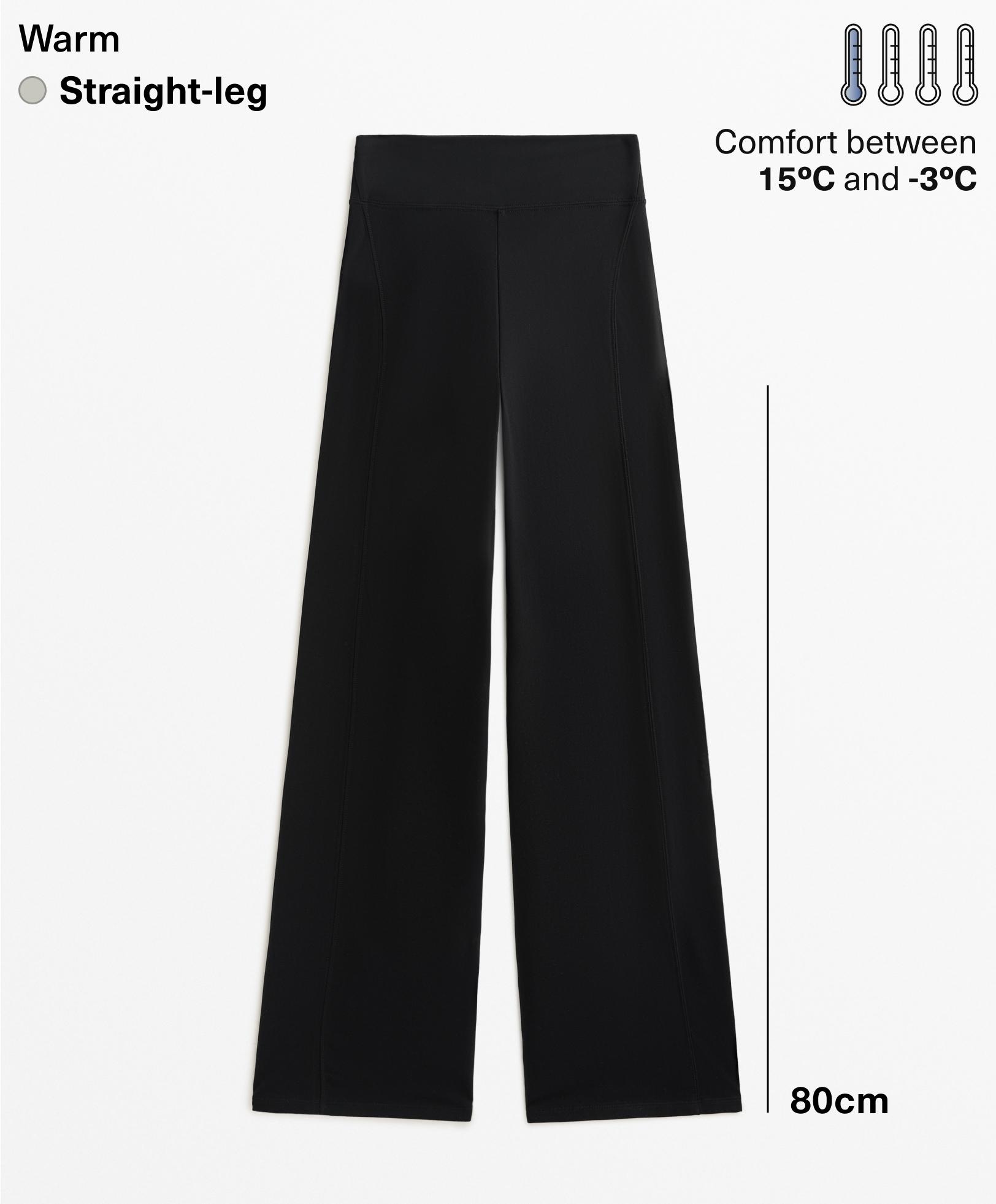 Light warm super-high-rise straight-cut trousers