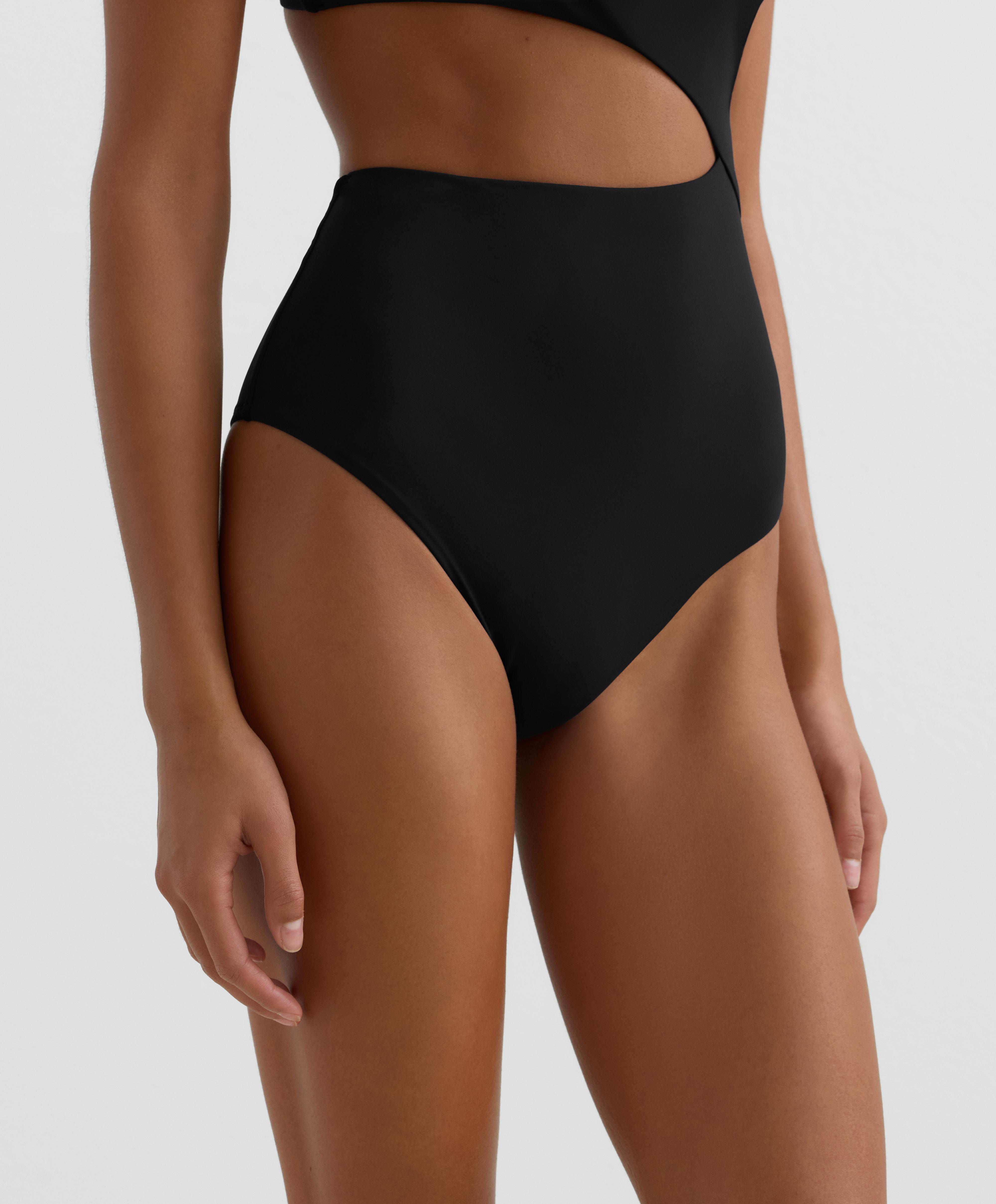 Tie-side asymmetric trikini — BLACK