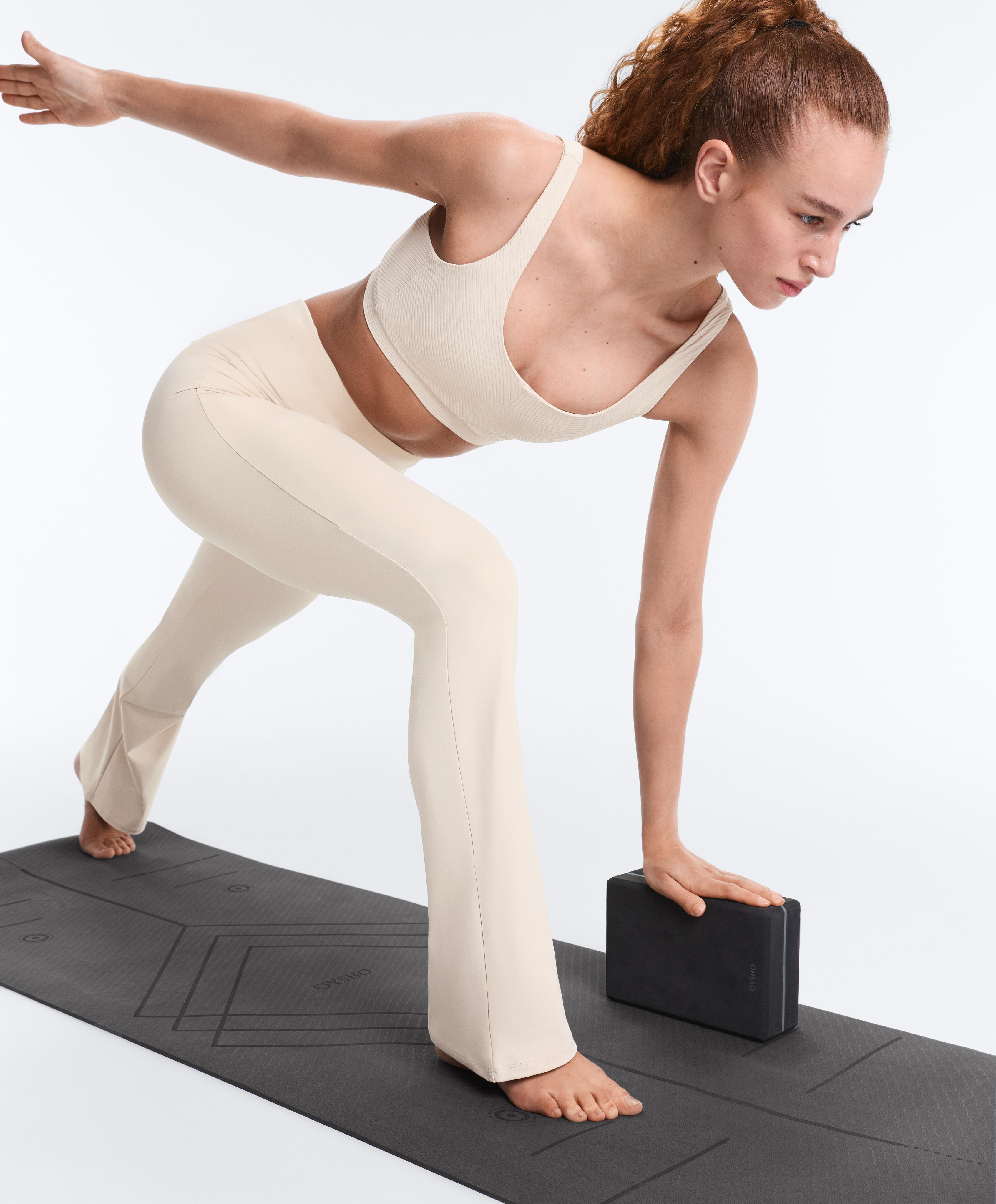 Light beige Comfortlux high-rise flare total look