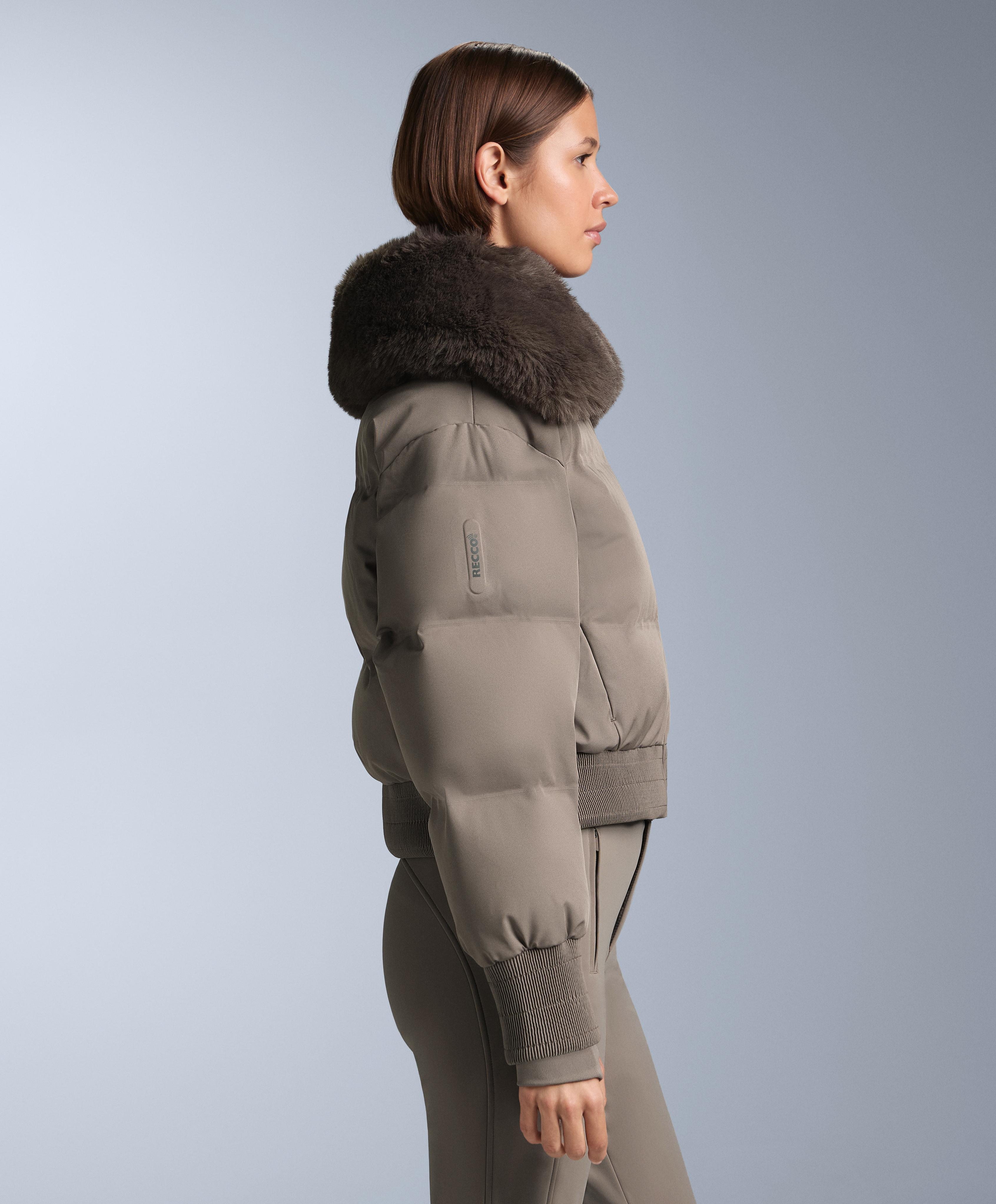 MINARDI PIUME SKI water-resistant 80% down and 20% feather jacket — DARK TAUPE