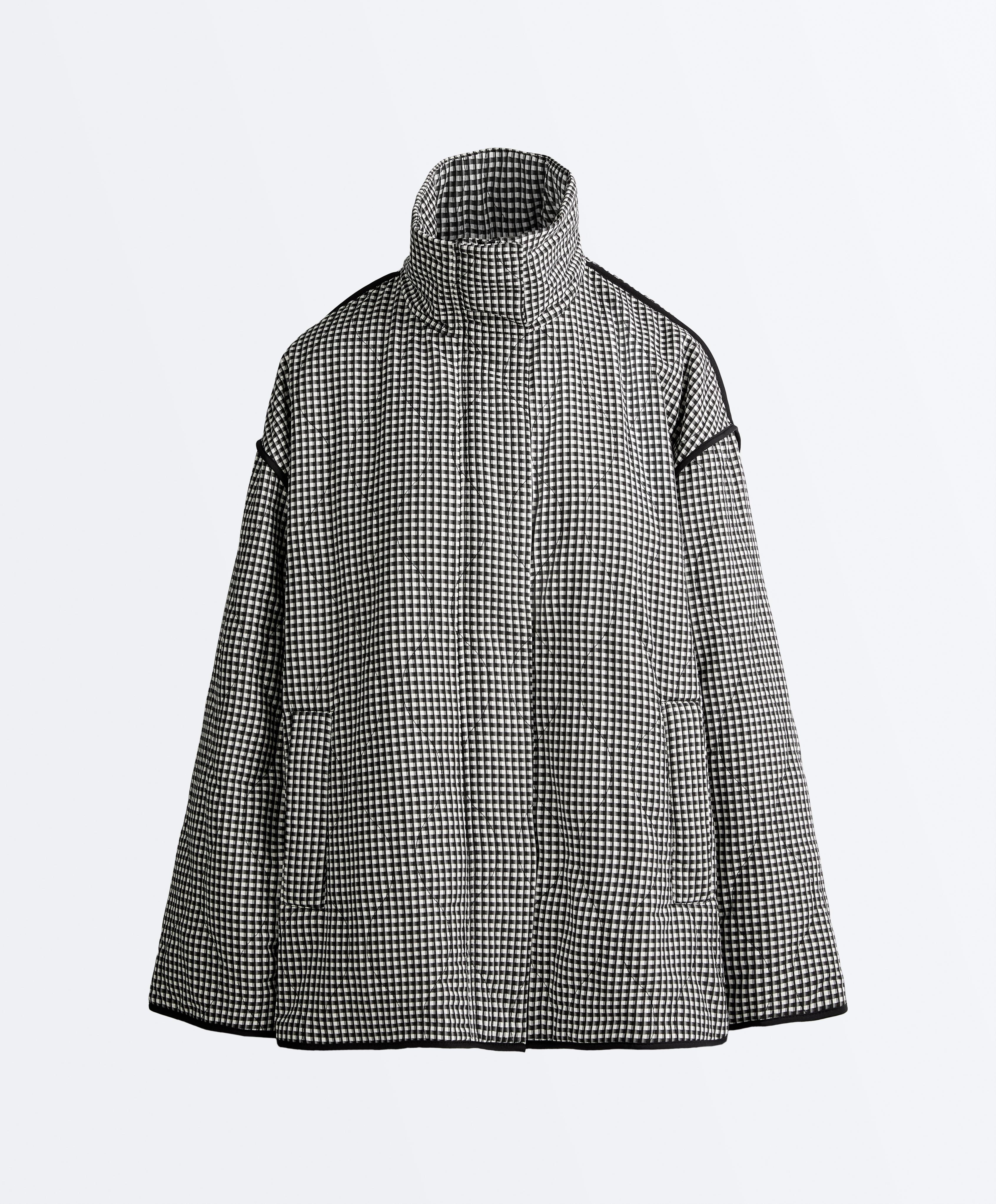 FELLEX® AEROGEL gingham padded jacket — BLACK