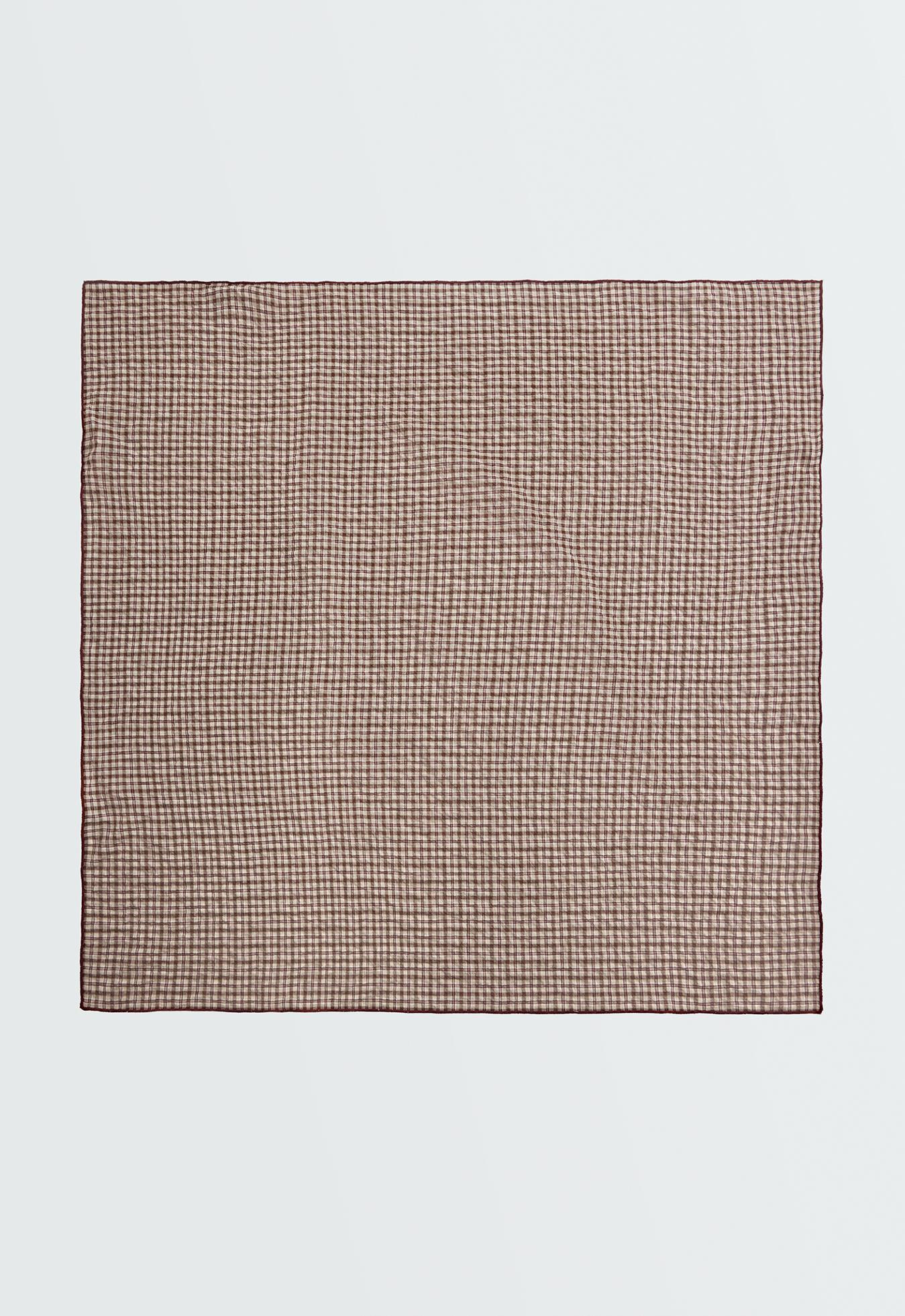 94% cotton check scarf — TAN