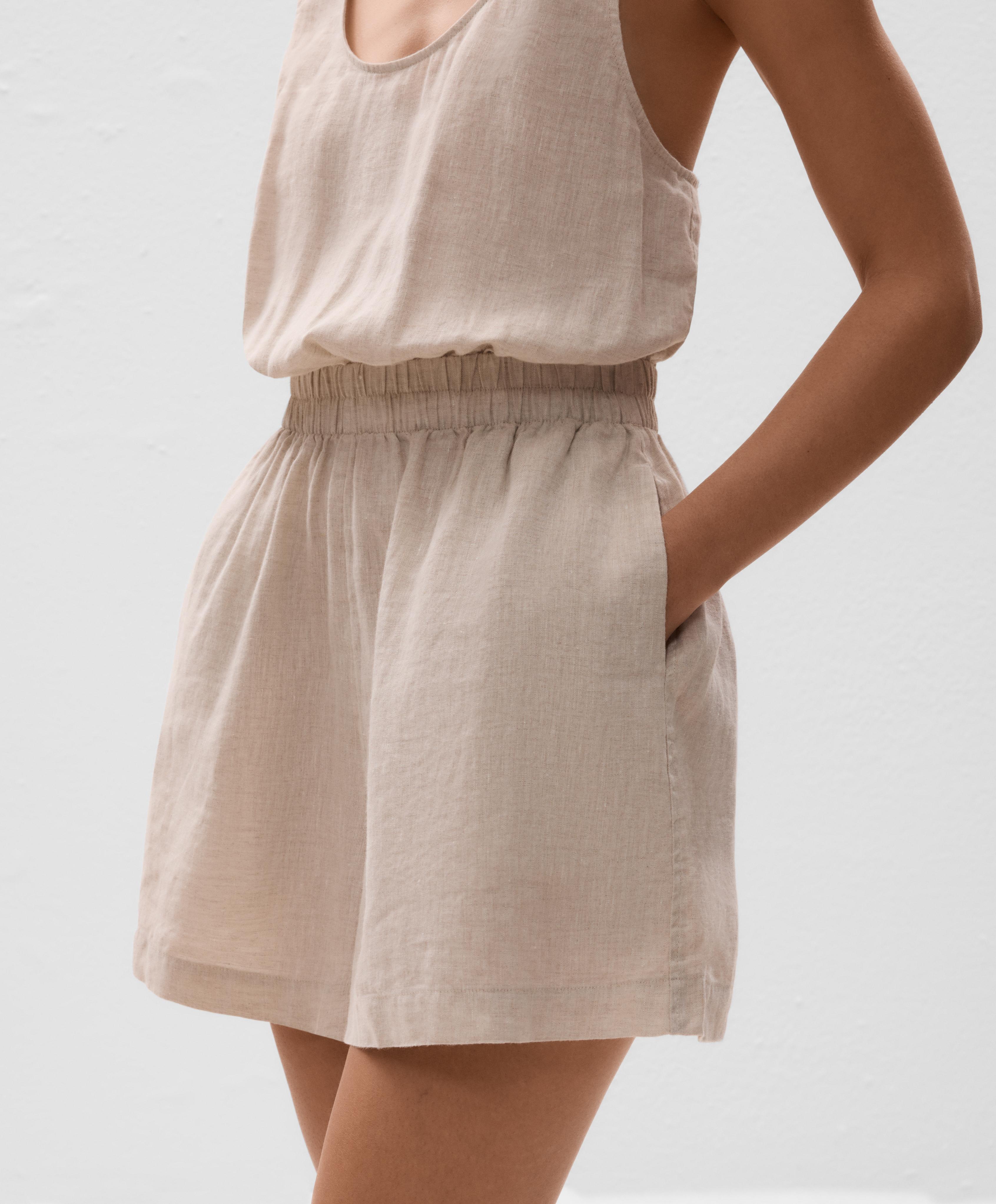 100% linen strappy jumpsuit