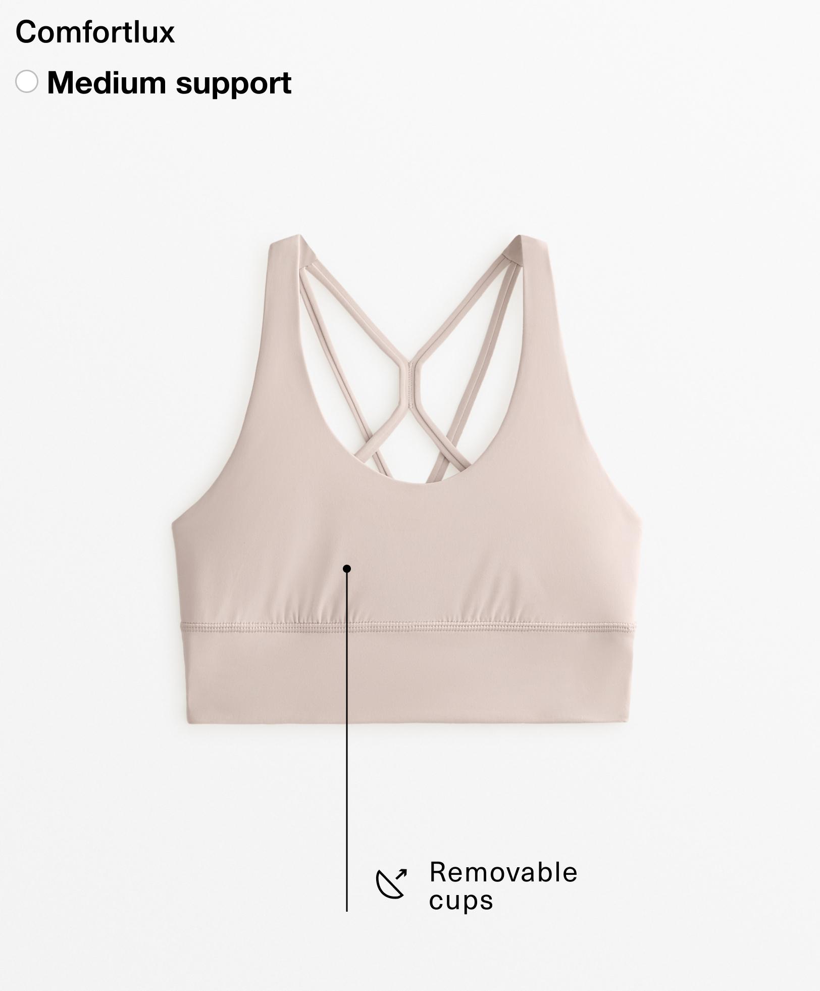 Medium-support comfortlux sports bra with cups