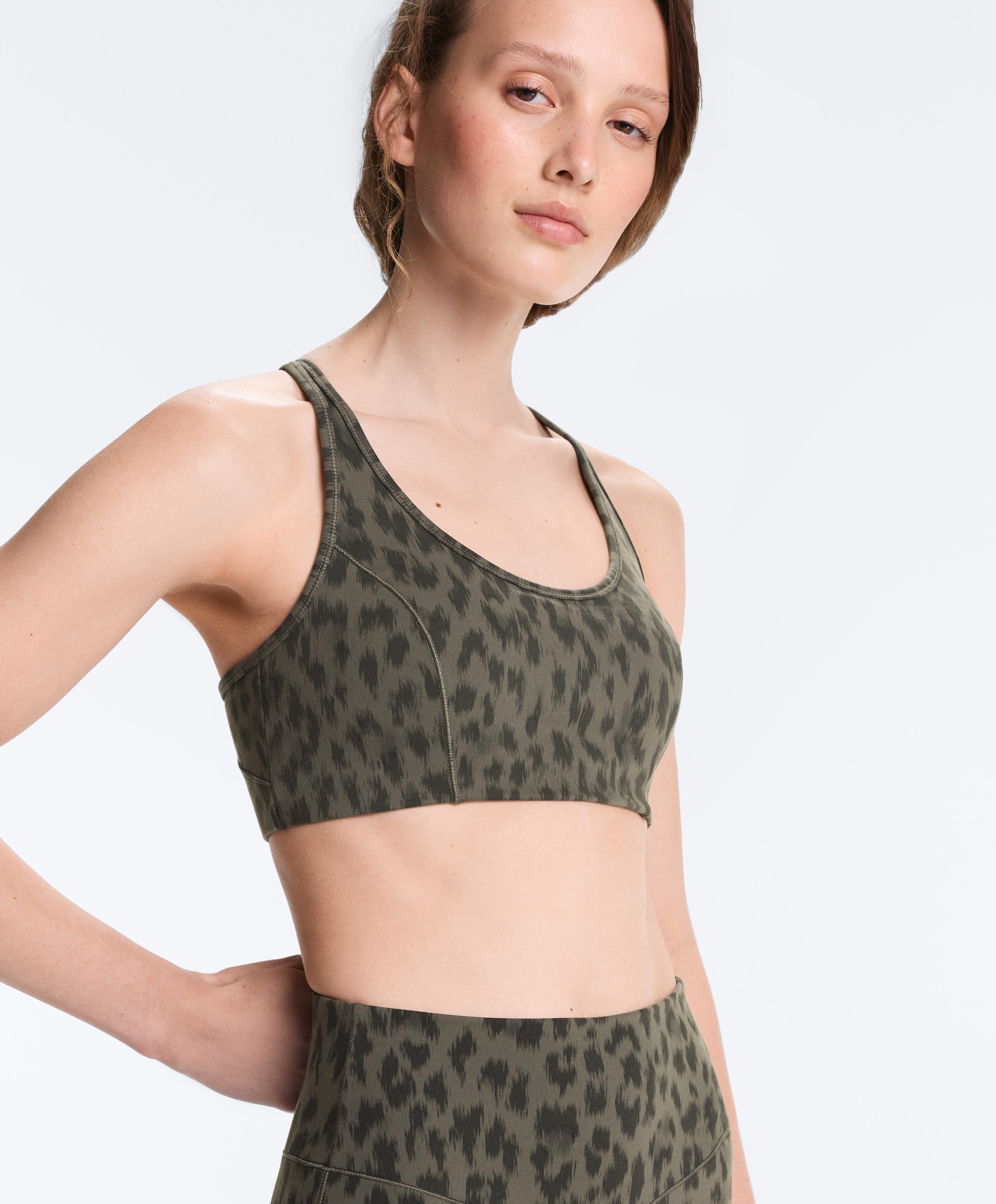 Evermove medium-support sports bra — DARK KHAKI