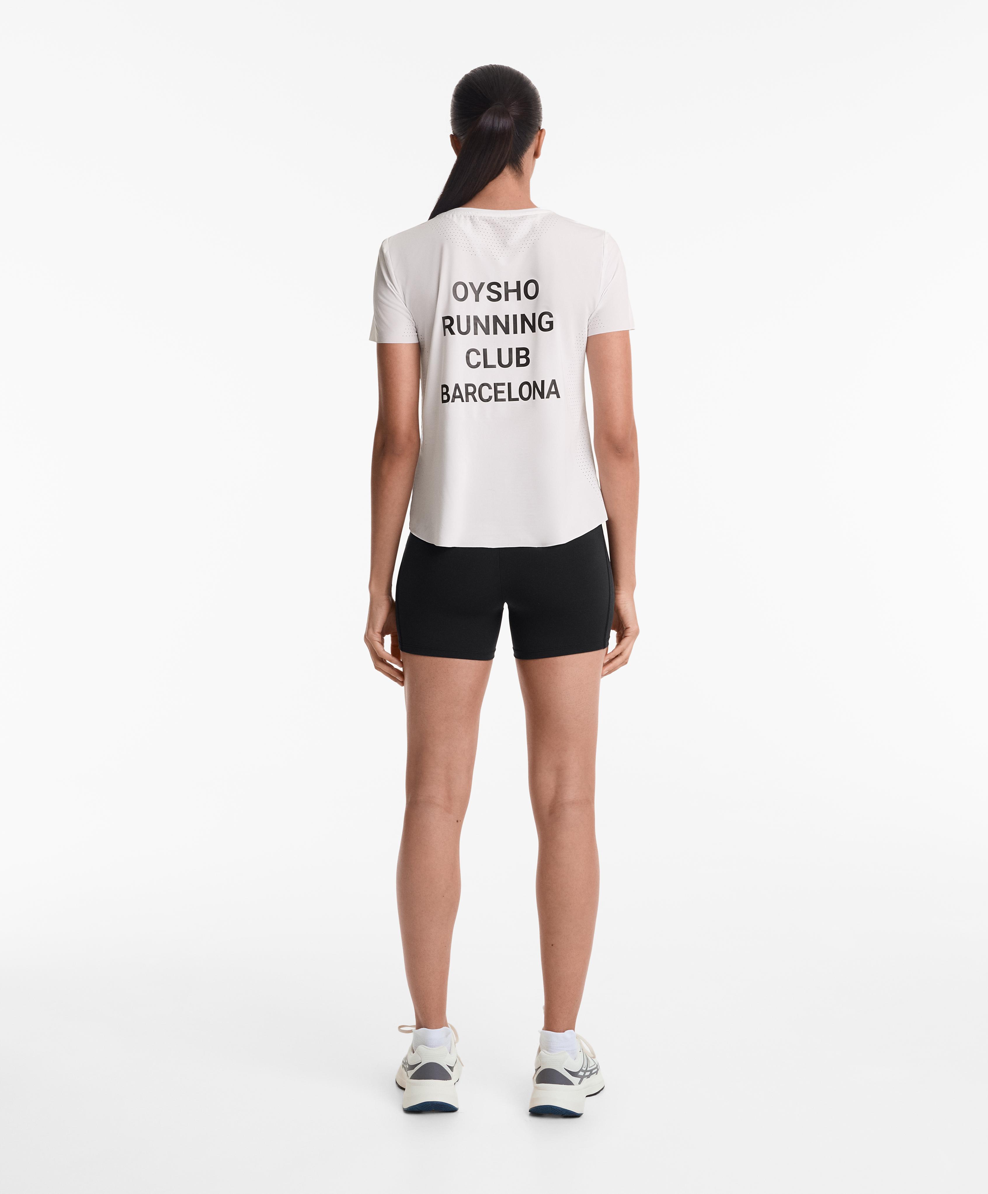 Running Club Barcelona fitted short-sleeved technical T-shirt — WHITE