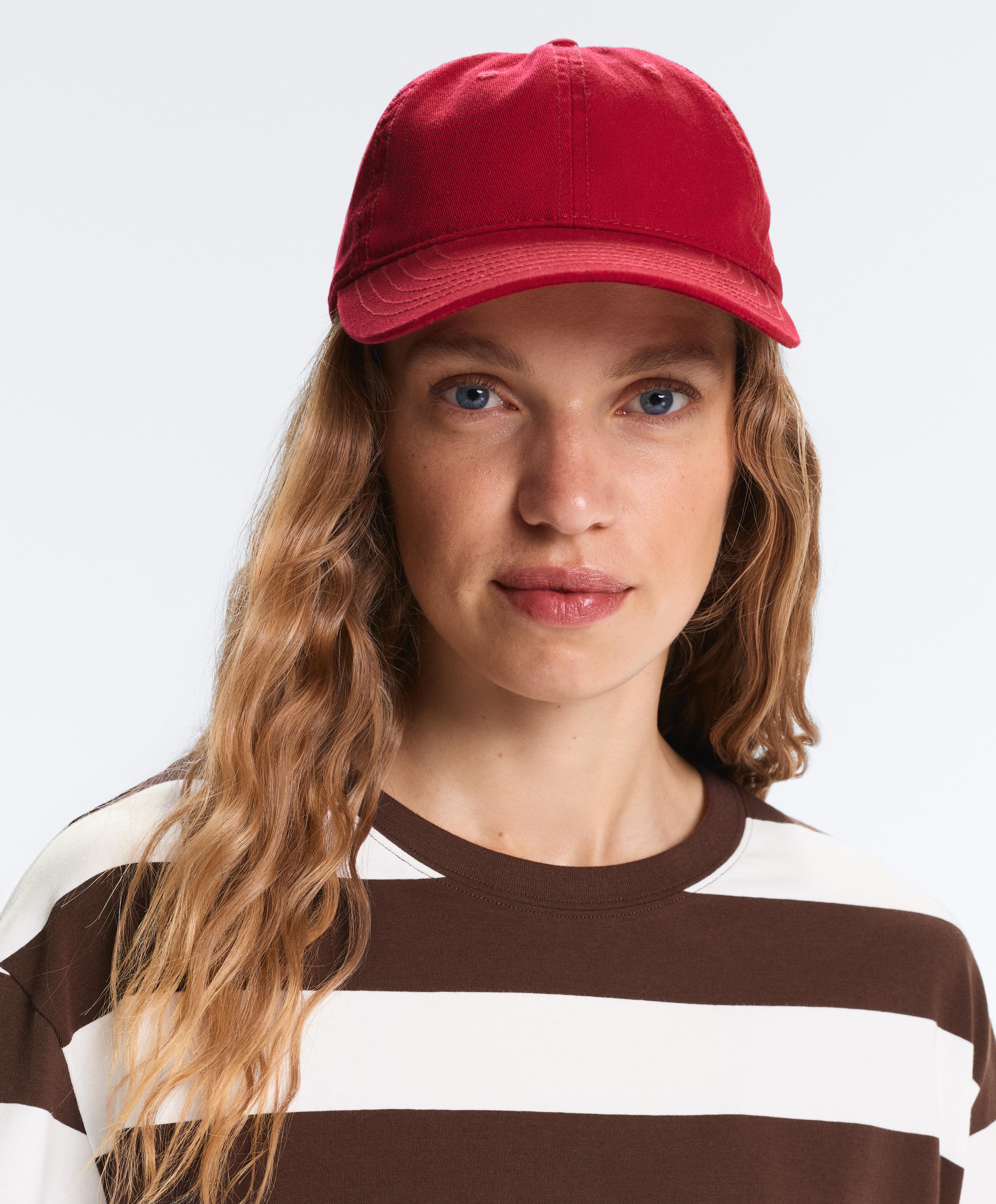 Washed-effect 100% cotton cap — BRIGHT RED