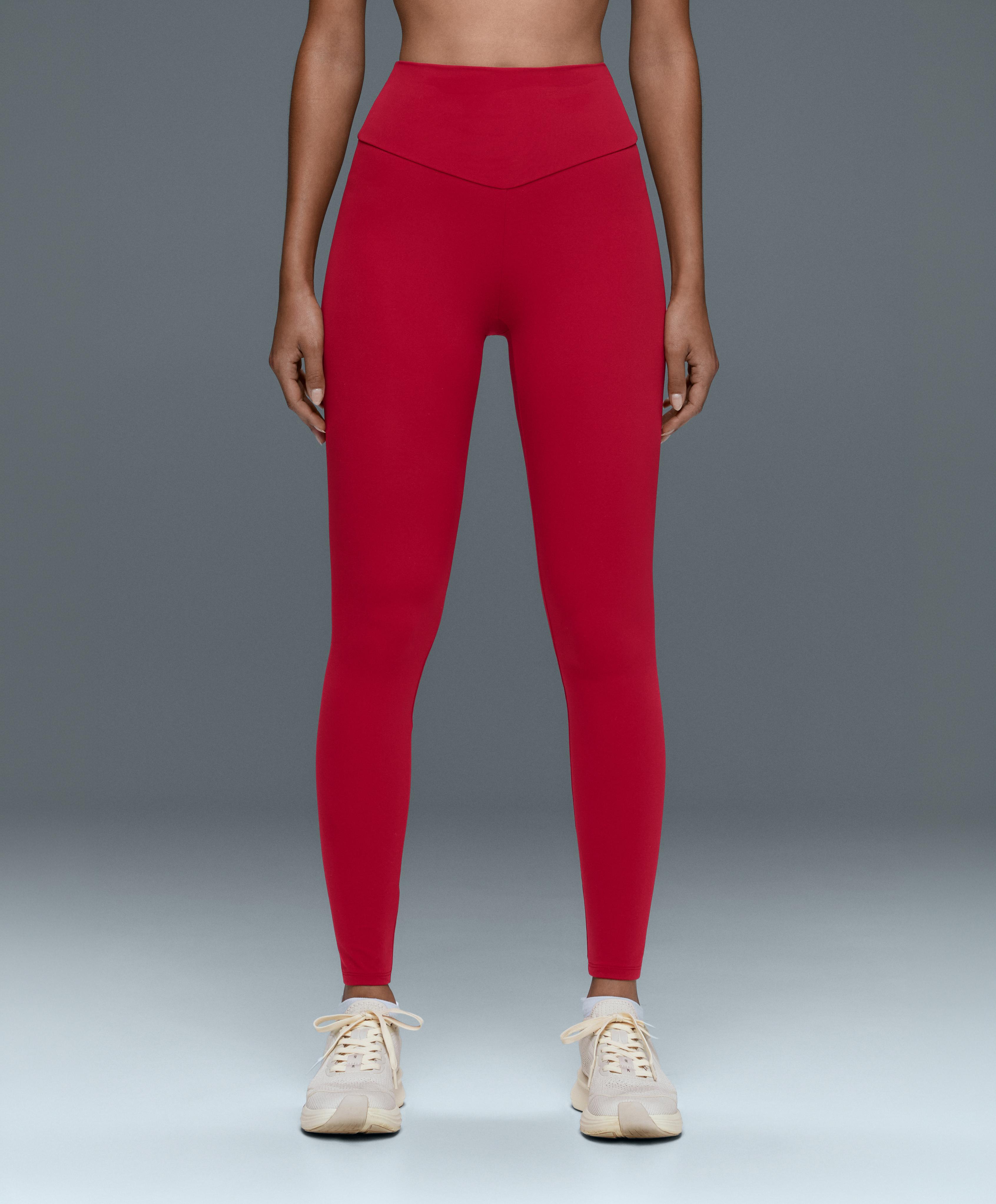 Comfortlux high-waisted ankle-length leggings — STRAWBERRY