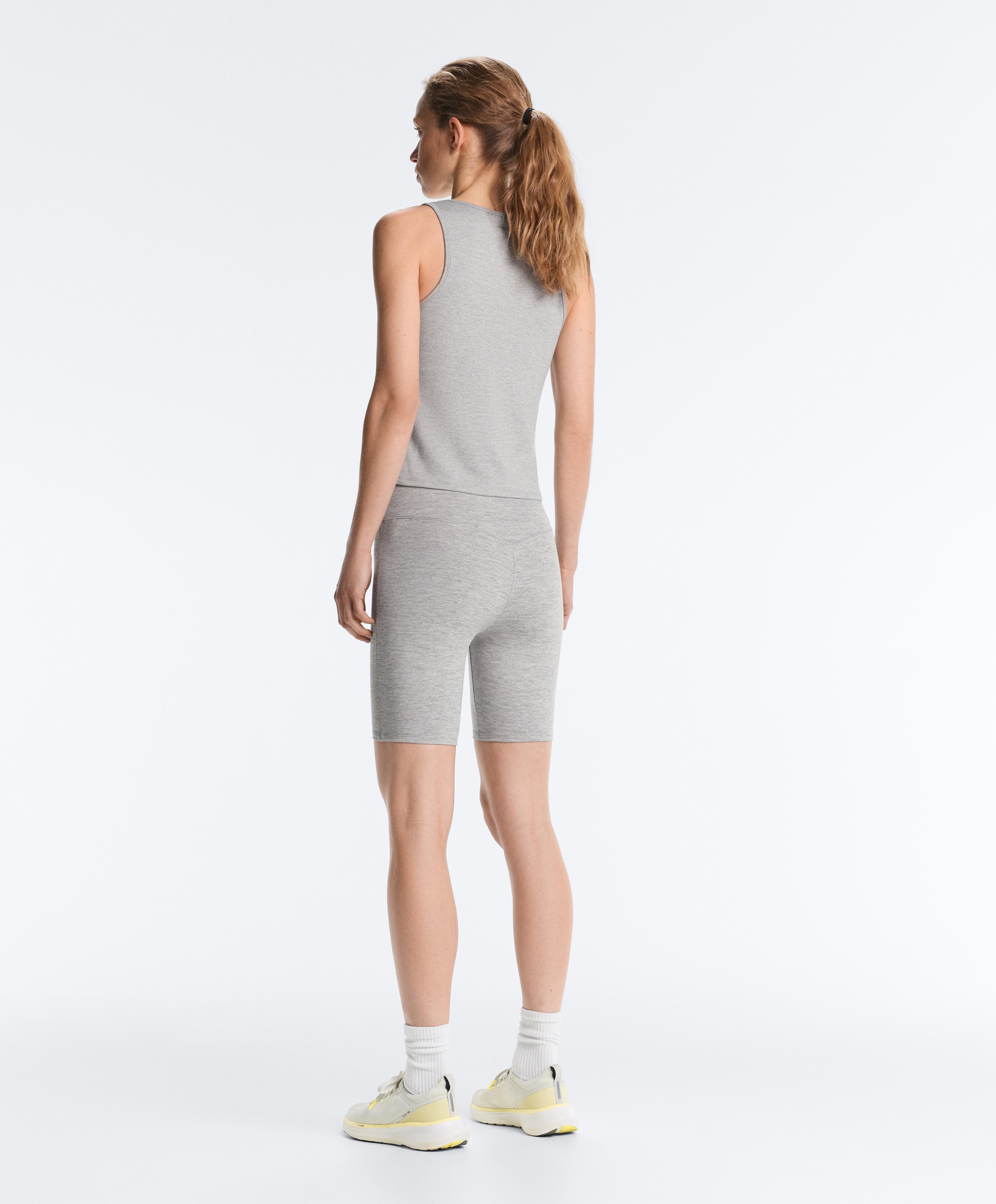 Evermove high-rise 20cm cycle leggings — MID-GREY MELANGE