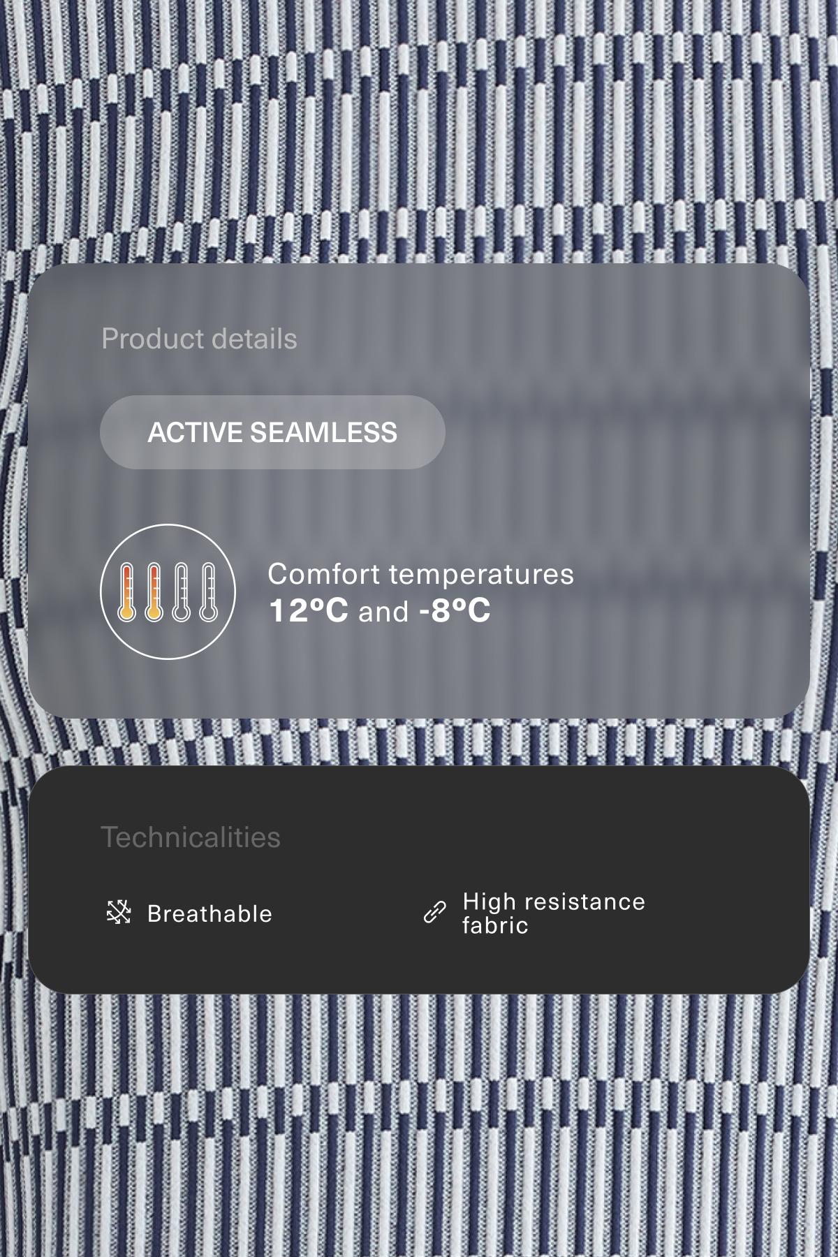 Geometric seamless thermal base layer T-shirt — NAVY BLUE