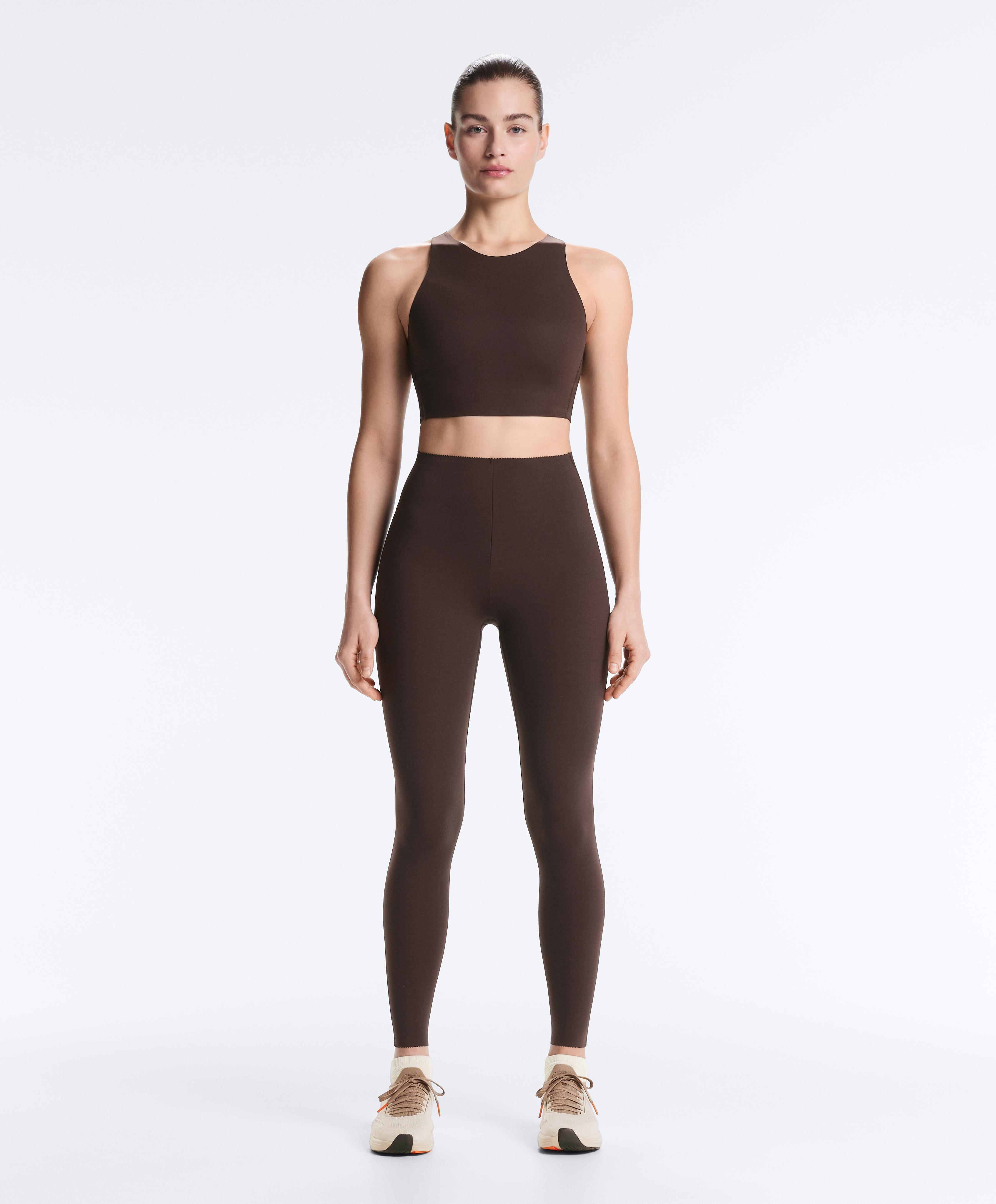 Light Touch crossover back tank top — Dark chocolate