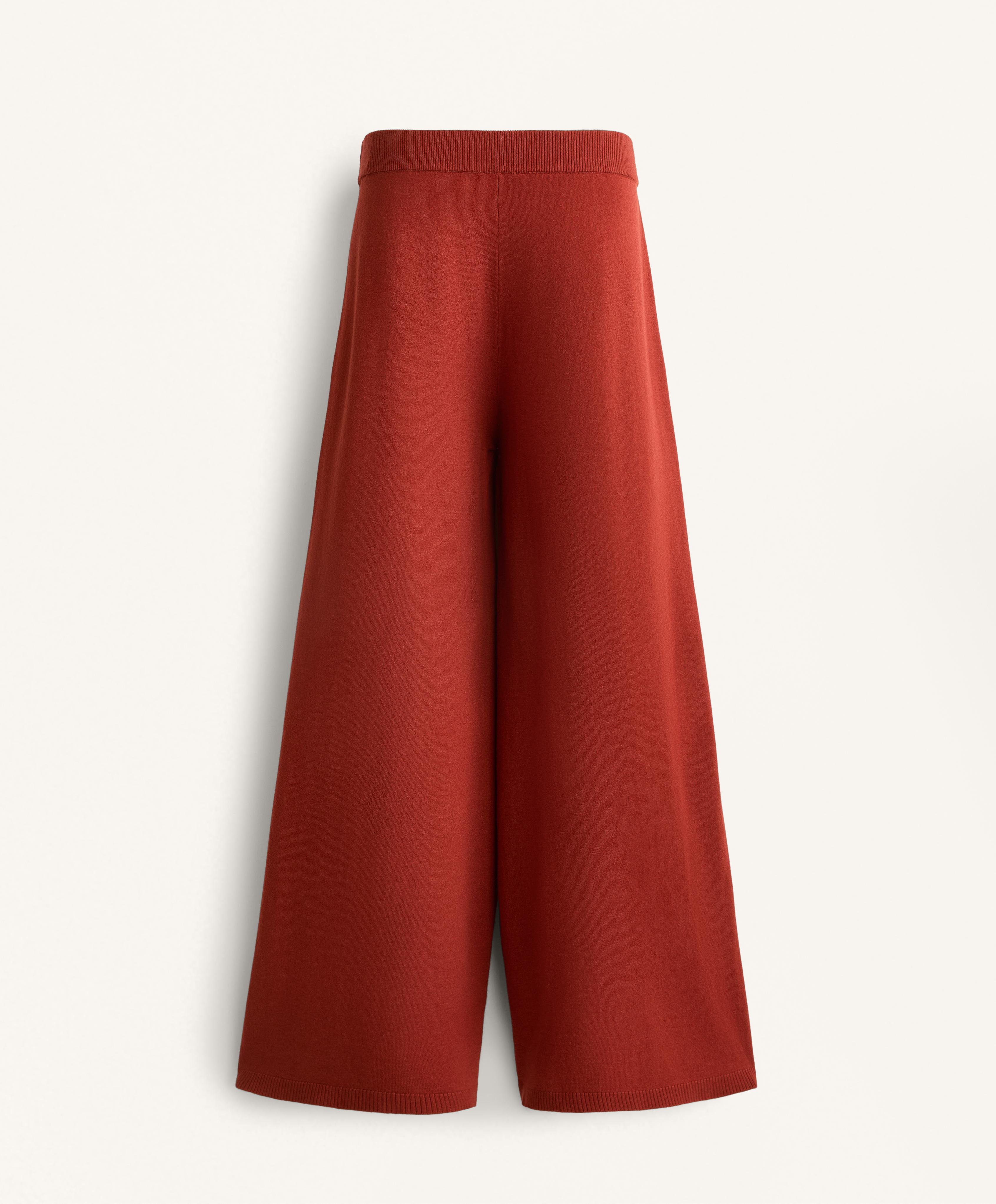 Straight-leg knit trousers