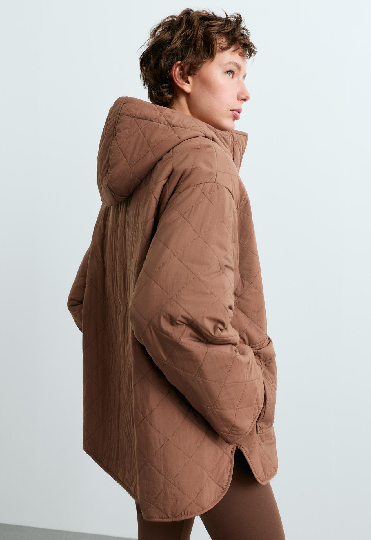 Fellex® aerogel padded jacket with faux-fur-effect lining — DARK BRICK