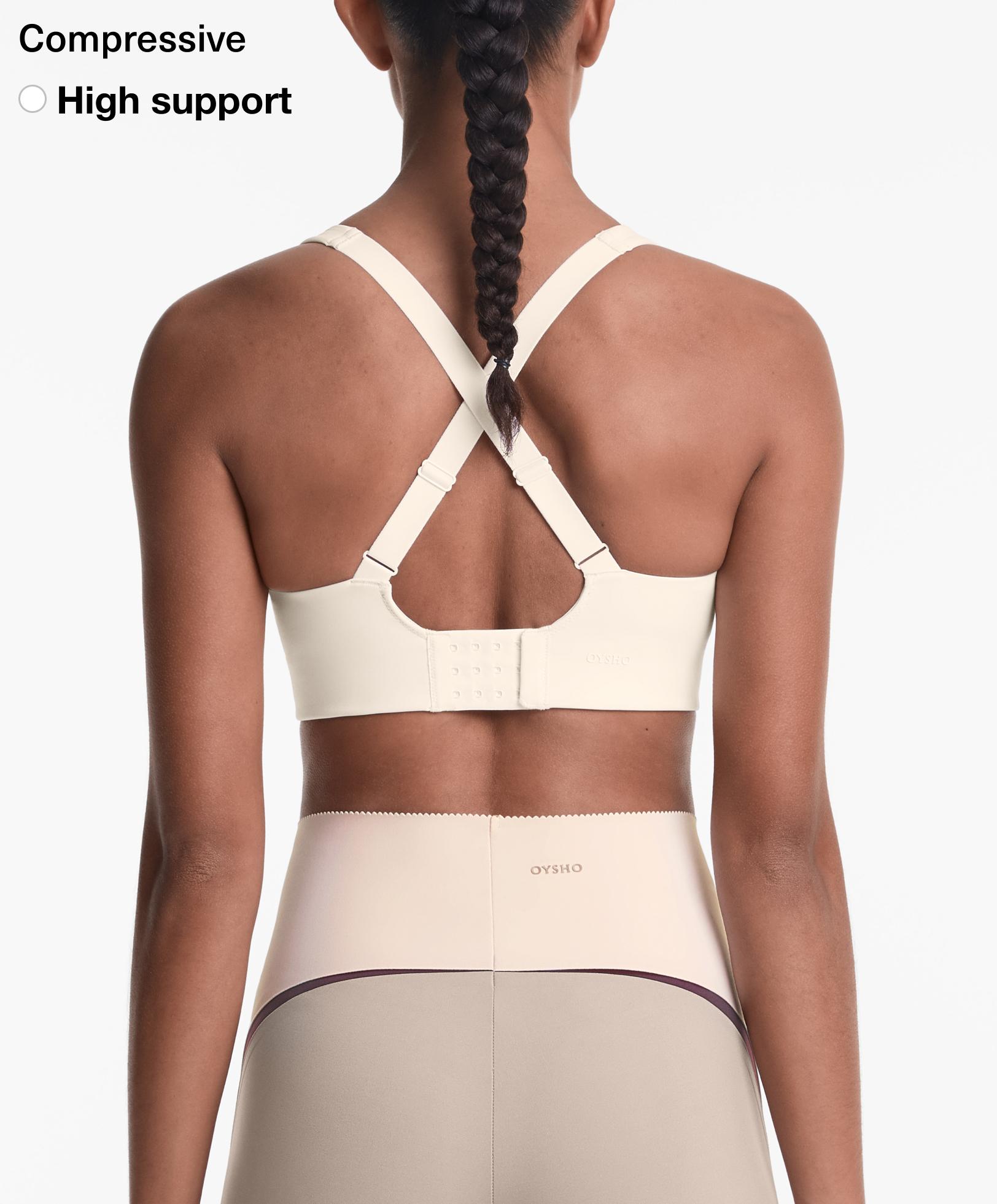 Brassière sport compressive à fort maintien