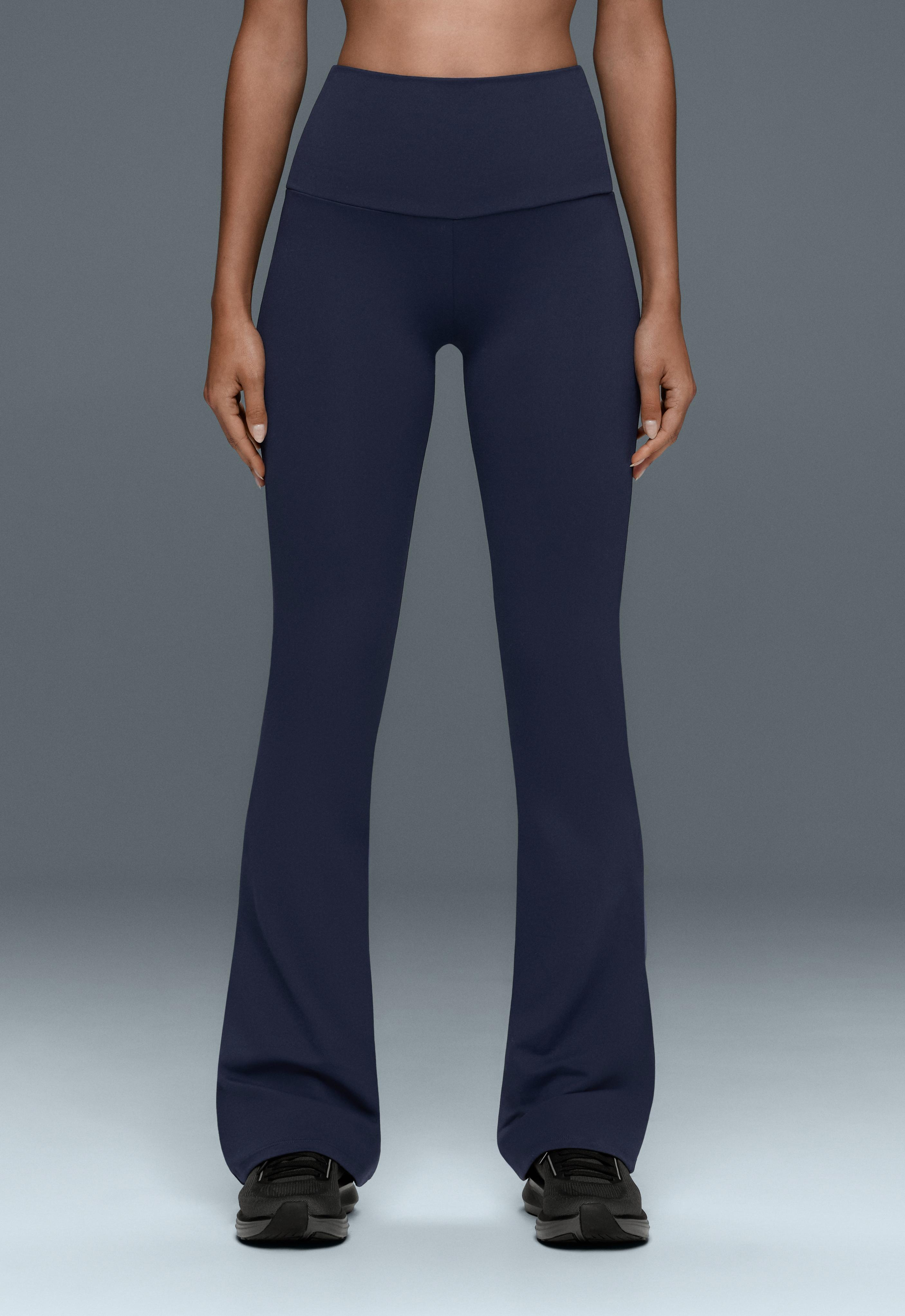 High-rise Comfortlux flare trousers — NAVY BLUE
