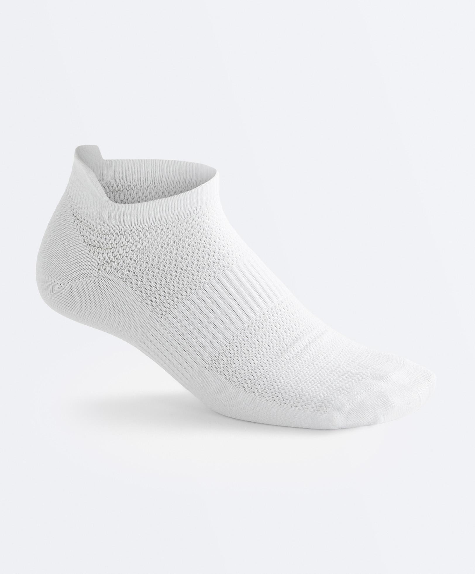3 pairs of tab polyamide blend sports sneaker socks — WHITE