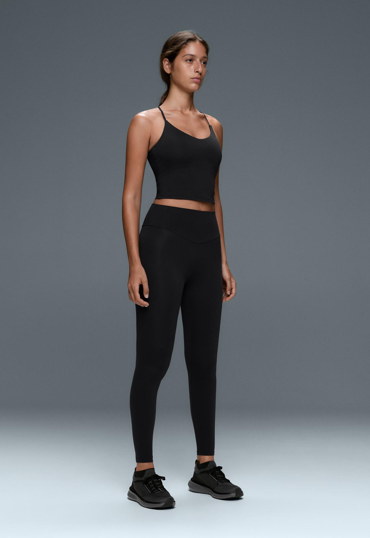 Comfortlux adjustable-strap tank top — BLACK