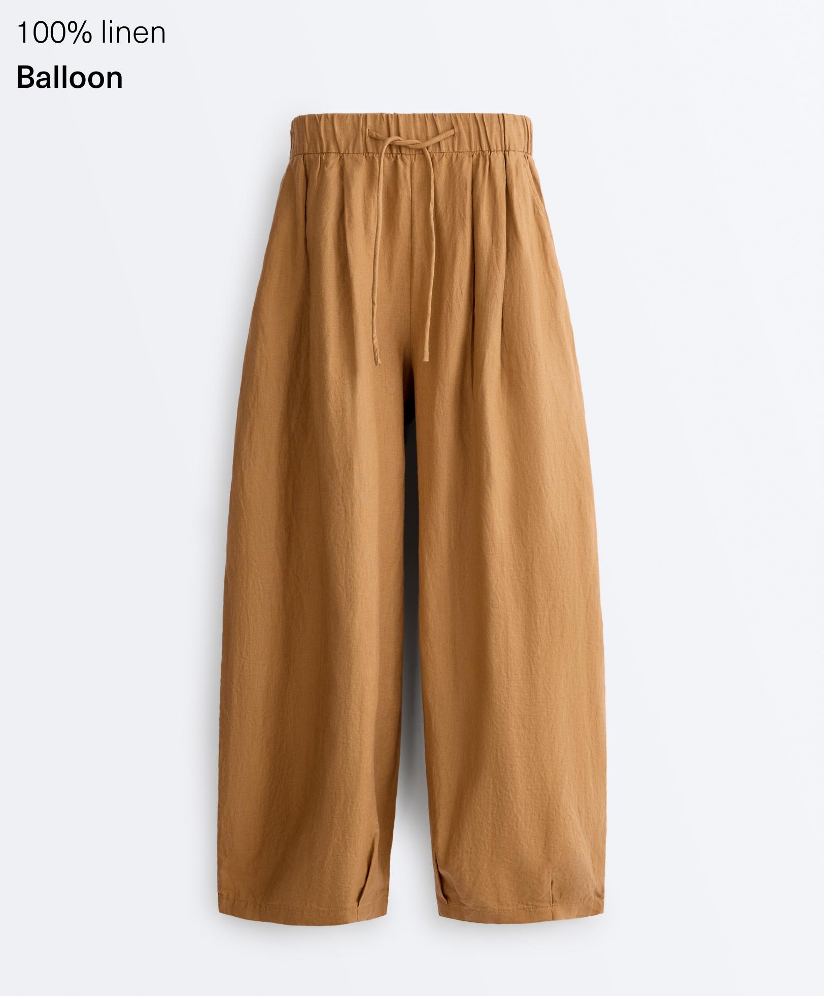 100% linen balloon trousers