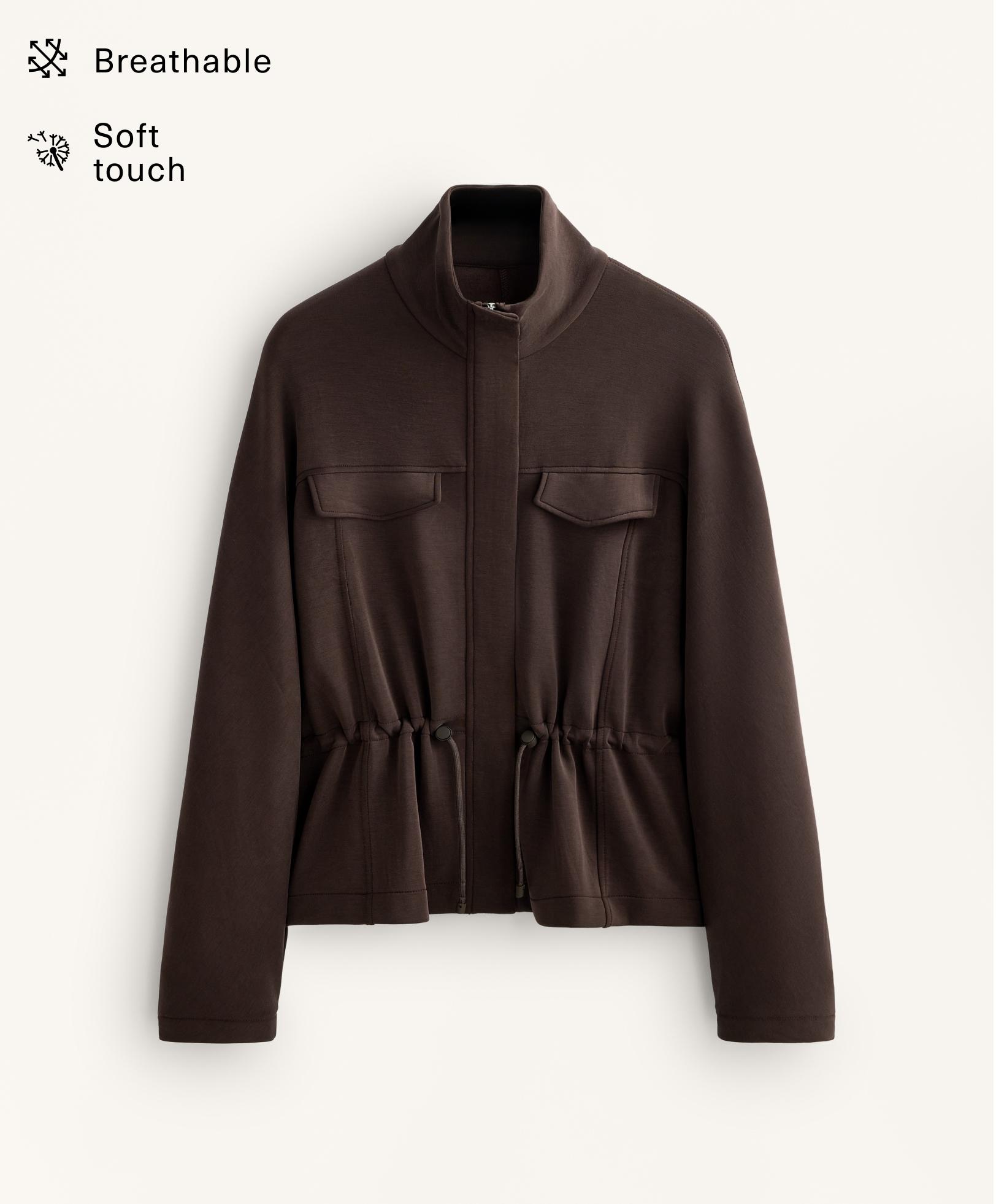 Long soft-touch modal pocket jacket