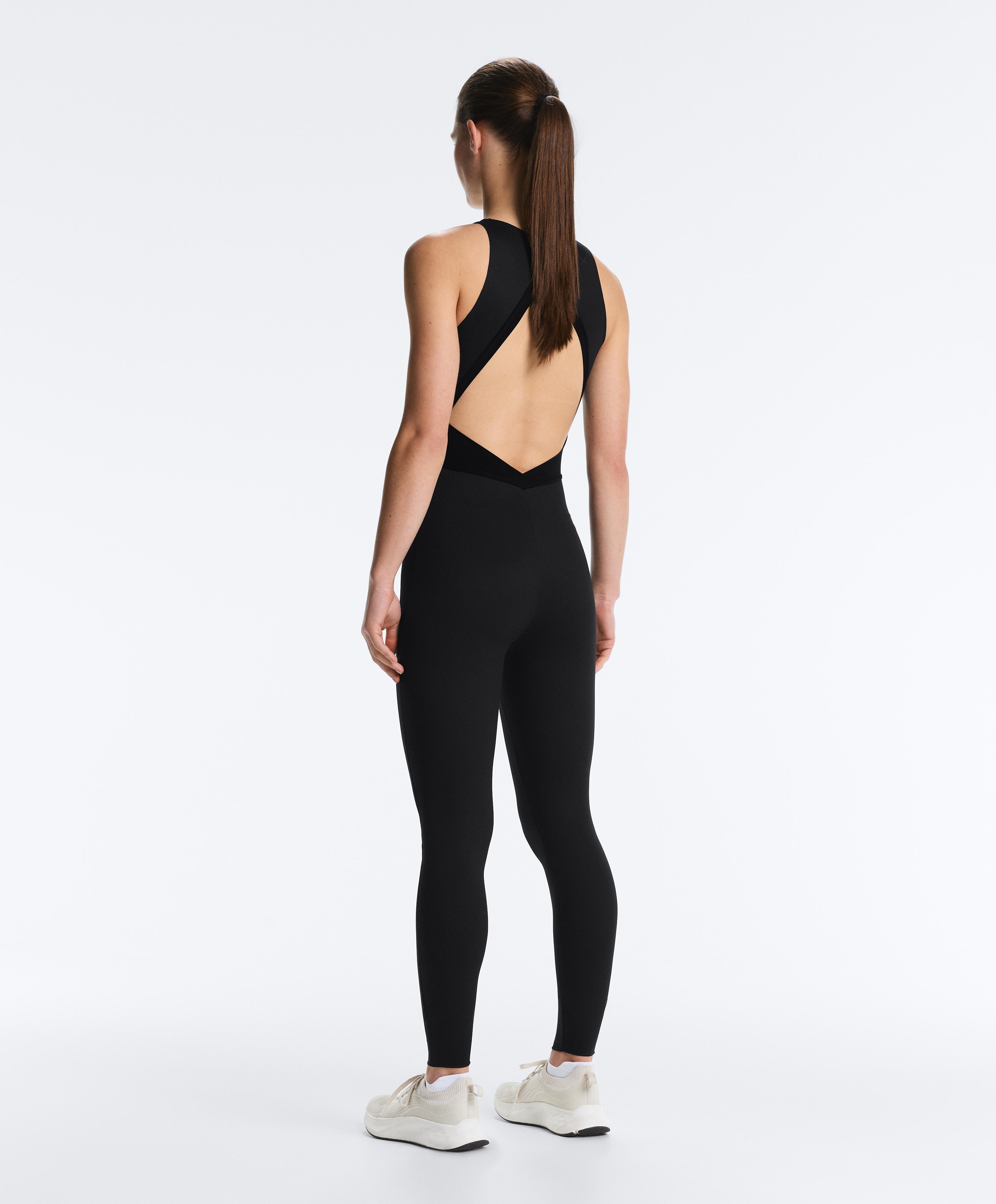 Perfect-adapt sleeveless long jumpsuit — BLACK