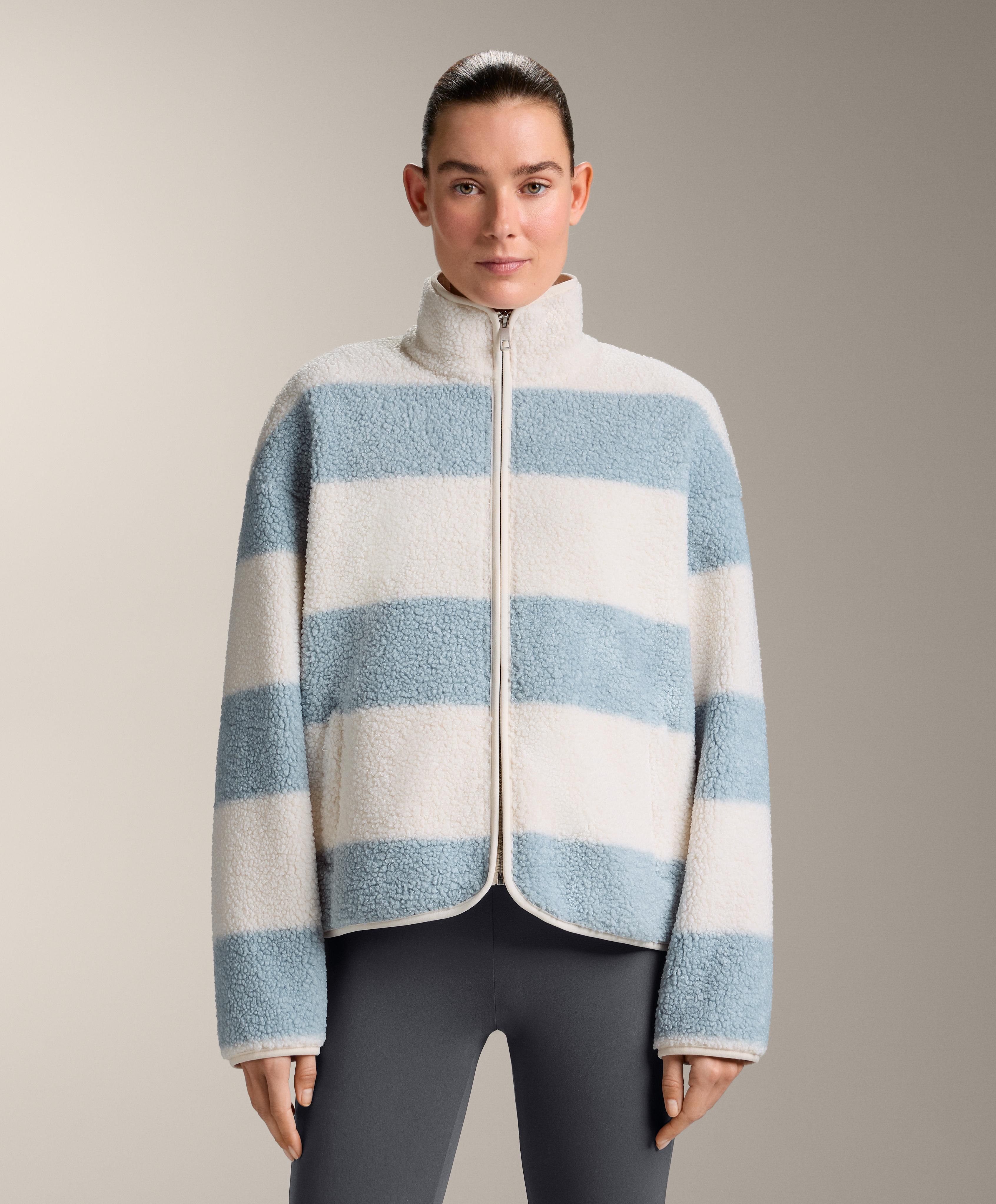 Striped faux-shearling Bomber jacket