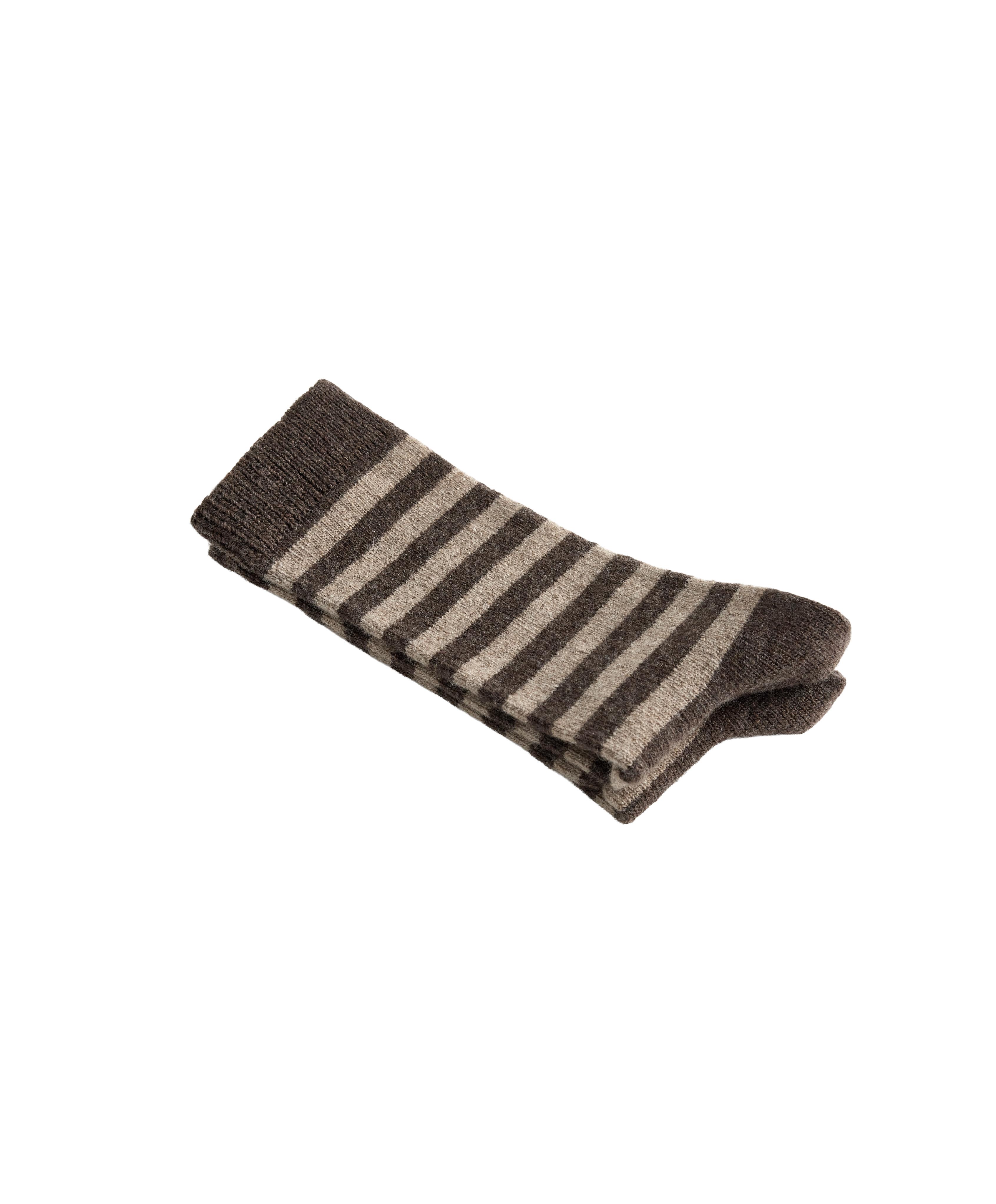 Classic socks in 19% cashmere 12% wool — DARK BROWN