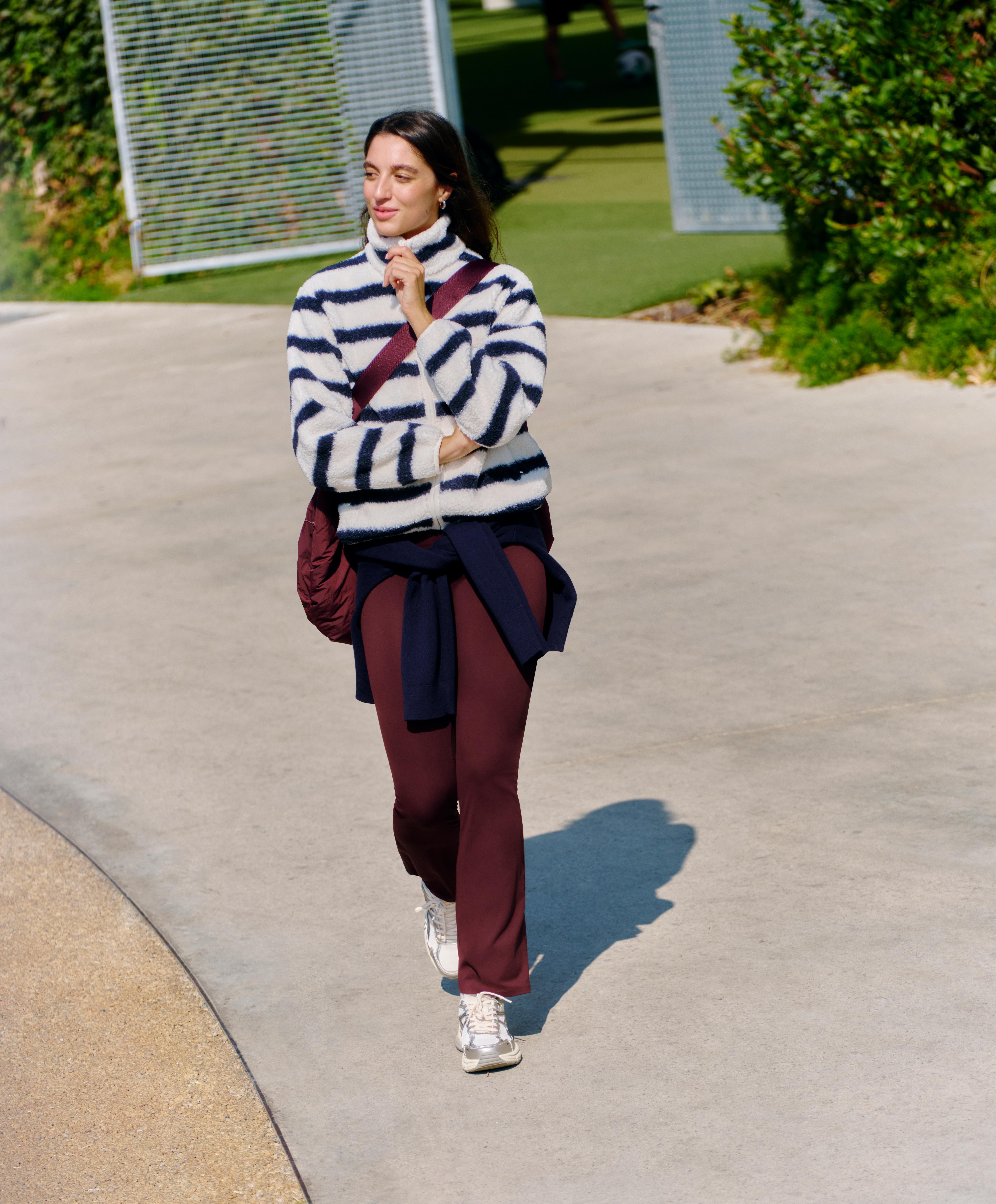 High-rise Comfortlux flare trousers — PLUM