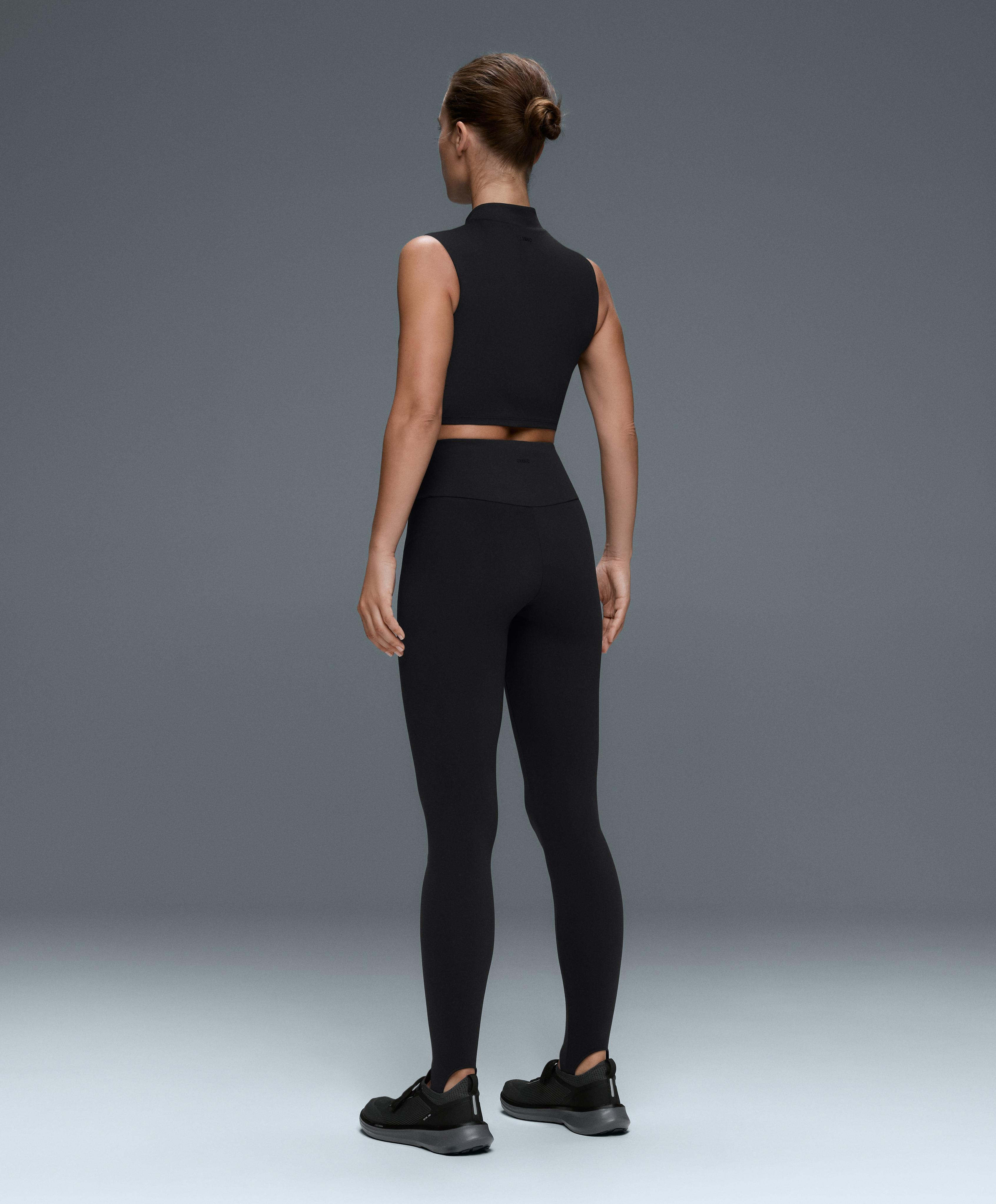 Comfortlux Mandarin collar tank top — BLACK