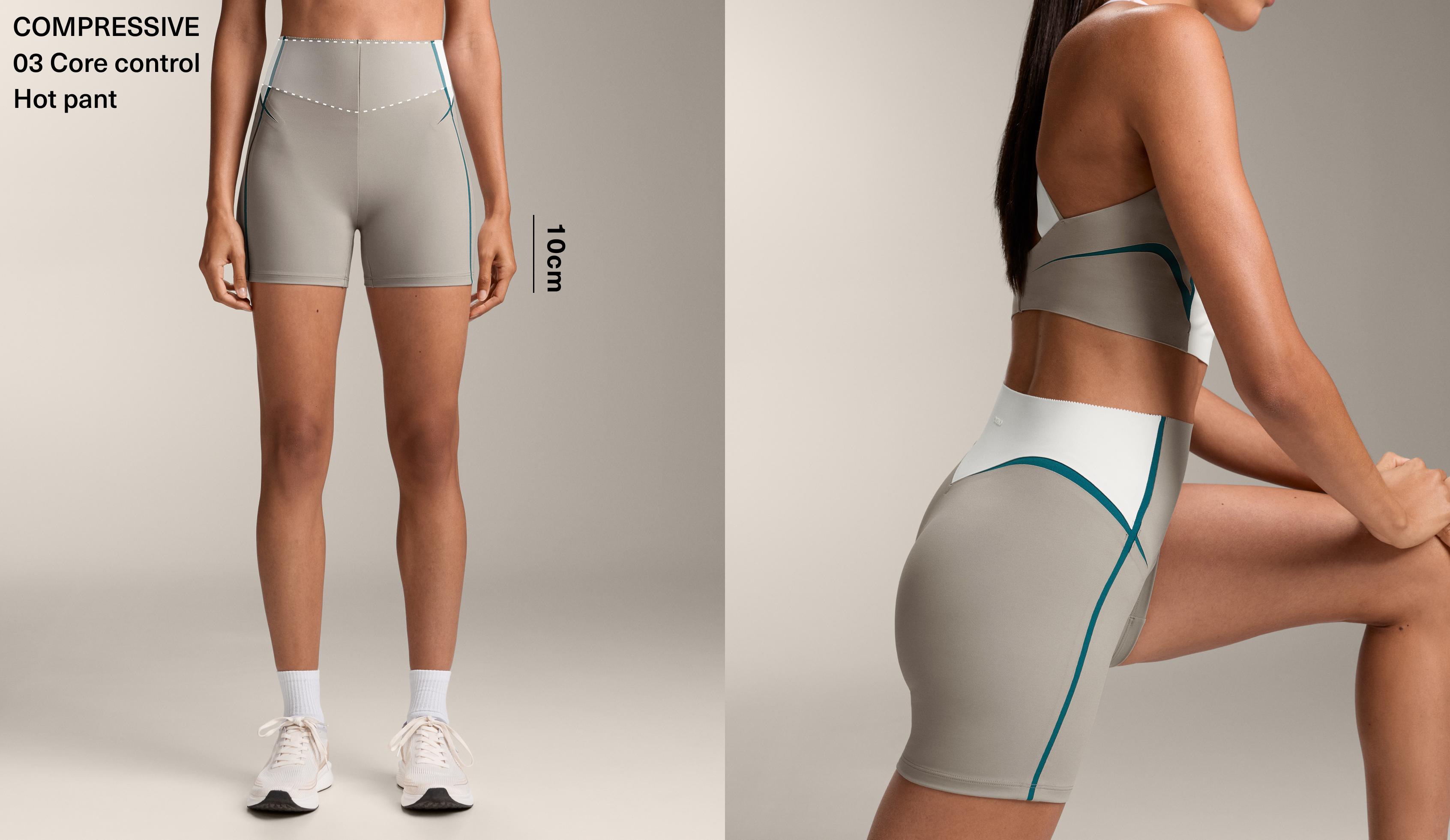 Compressive core control lines high rise 10cm hot pants