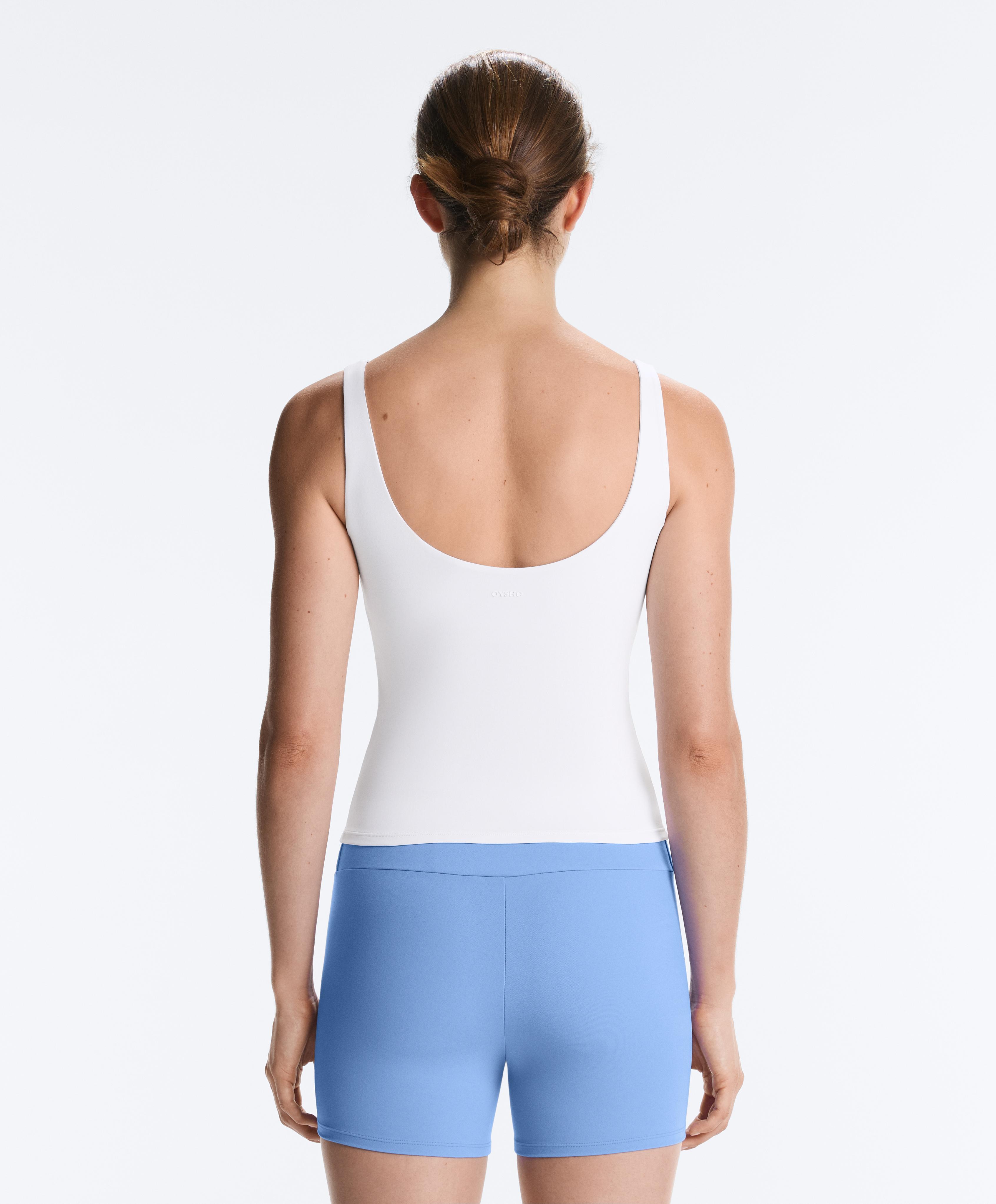 Long square neck Comfortlux tank top — WHITE