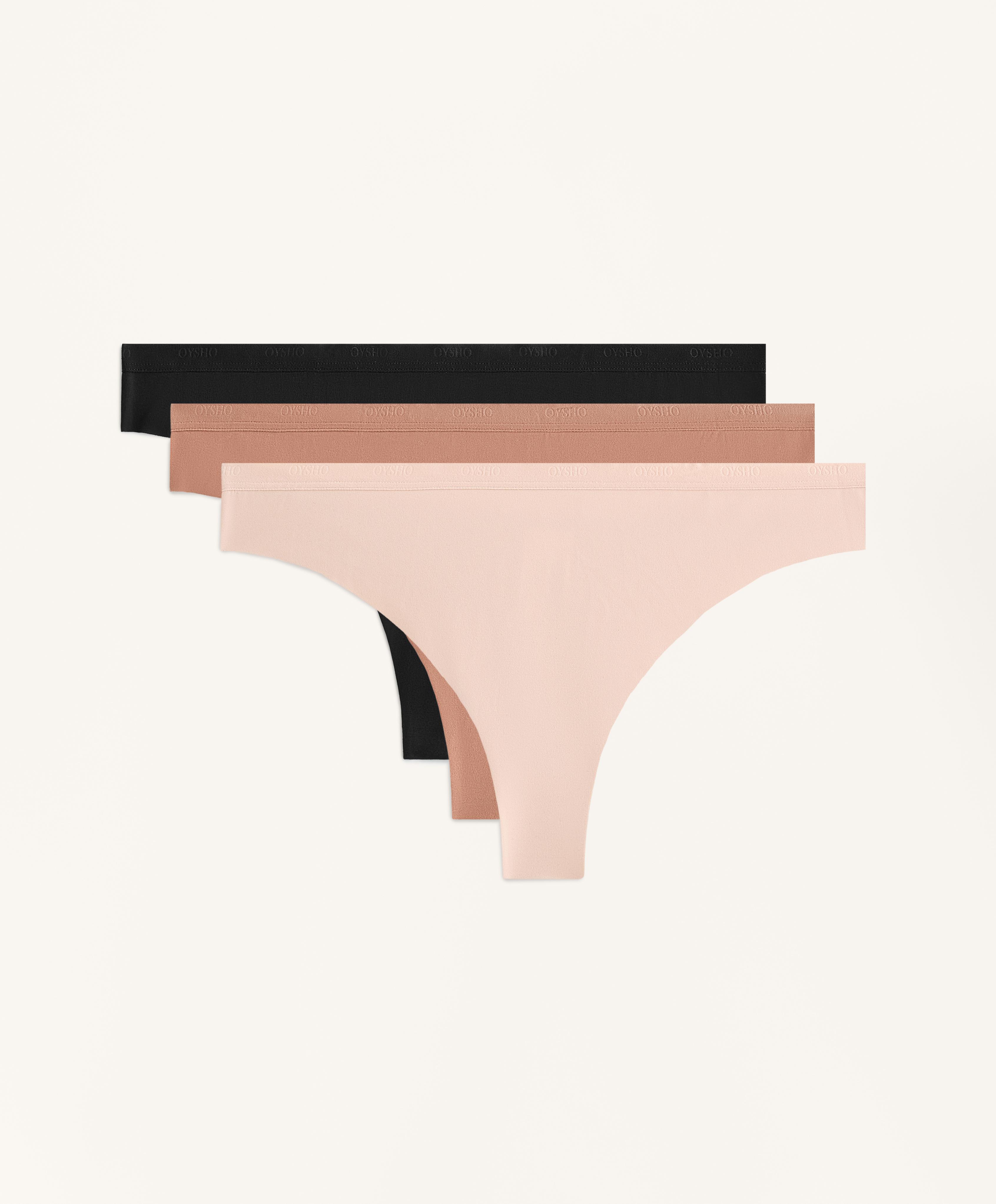 3 bragas tanga mezcla poliamida logo