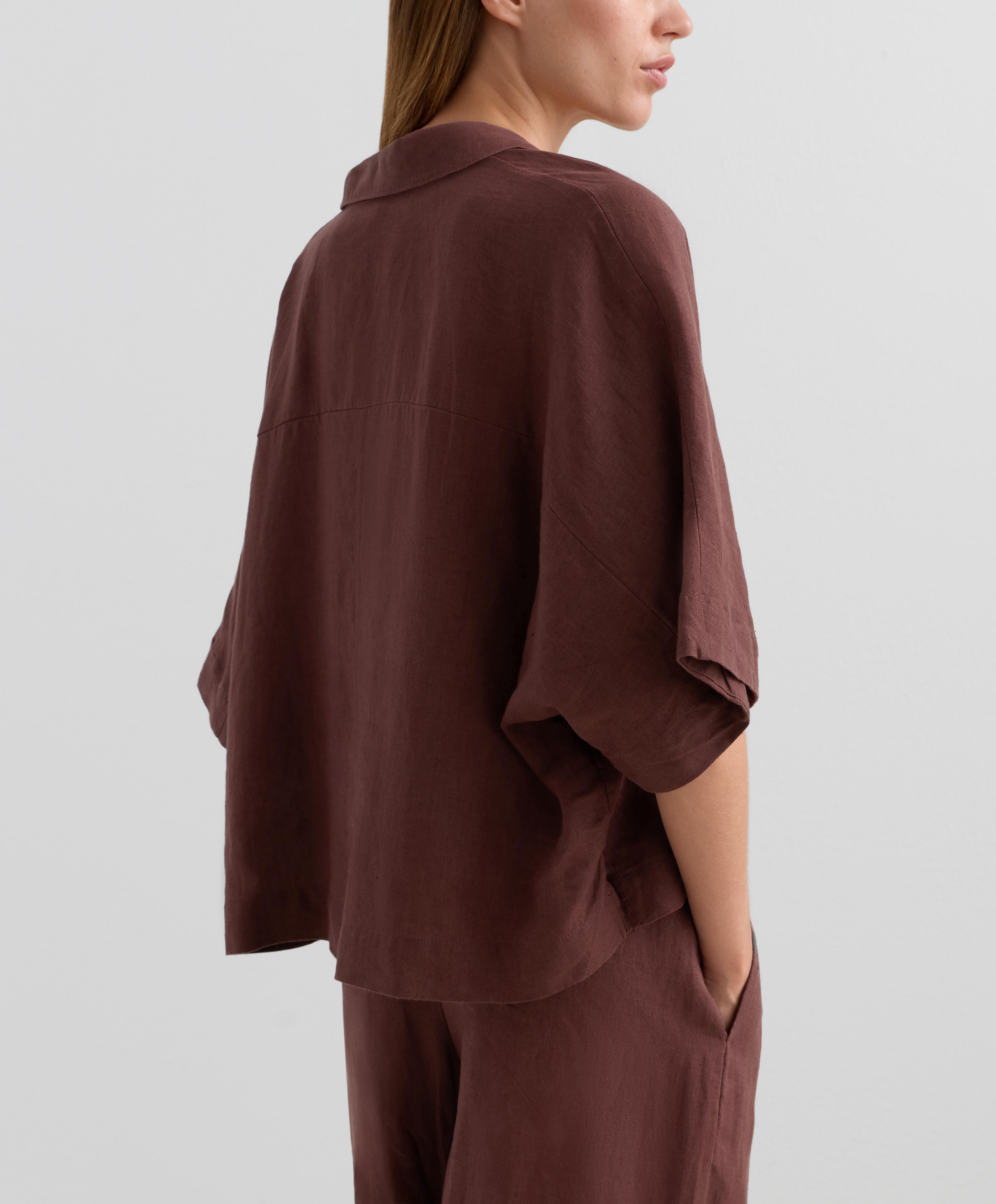 Oversized short sleeve 100% linen shirt - Sale Oversized short sleeve 100% linen shirt - Sale