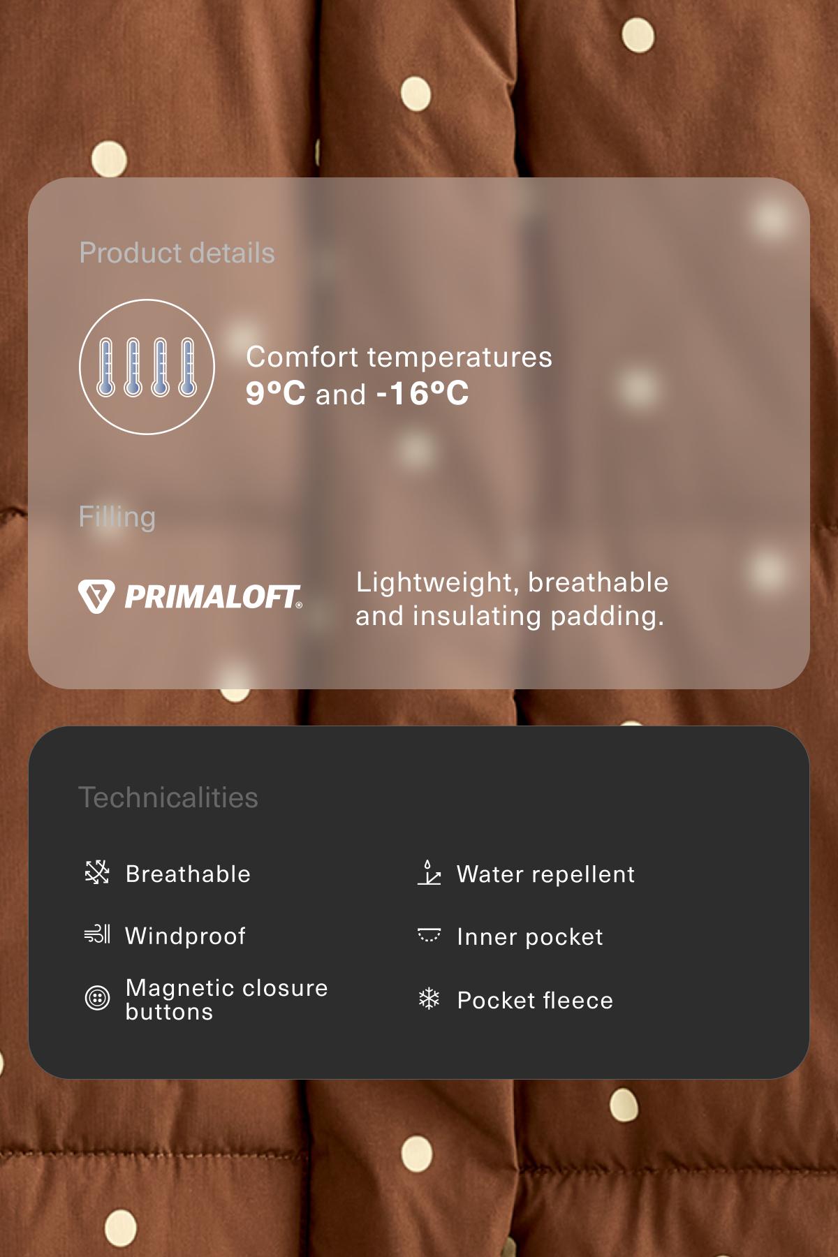 Primaloft® water-repellent padded jacket — DARK BRICK