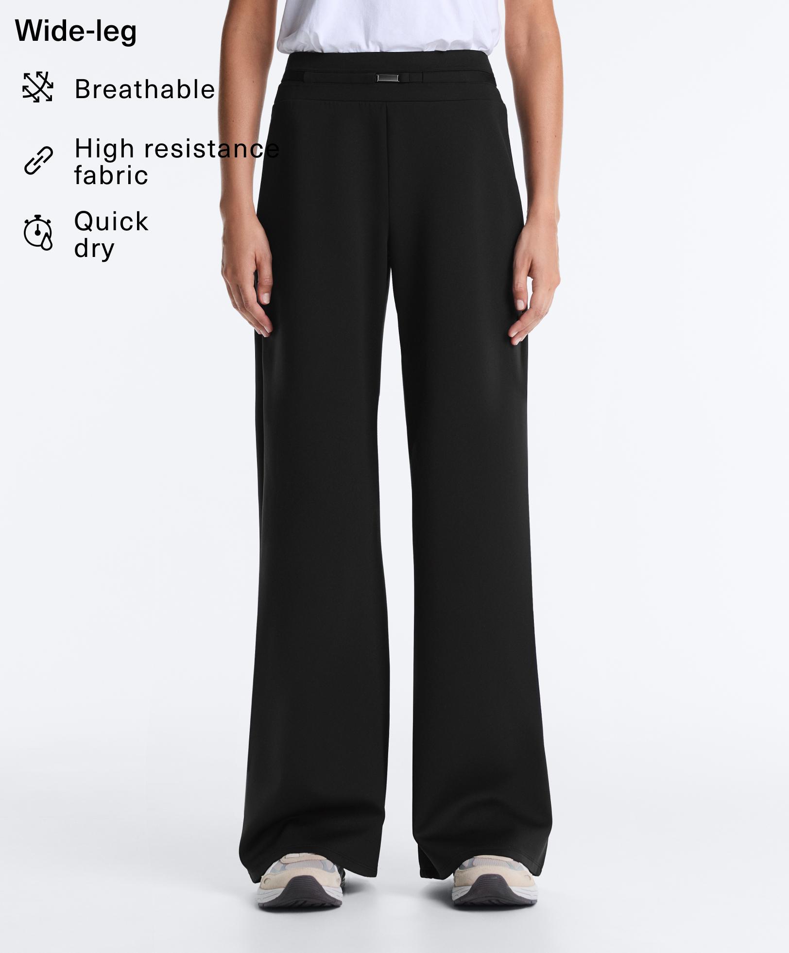 Neoprene-effect wide-leg trousers Neoprene-effect wide-leg trousers